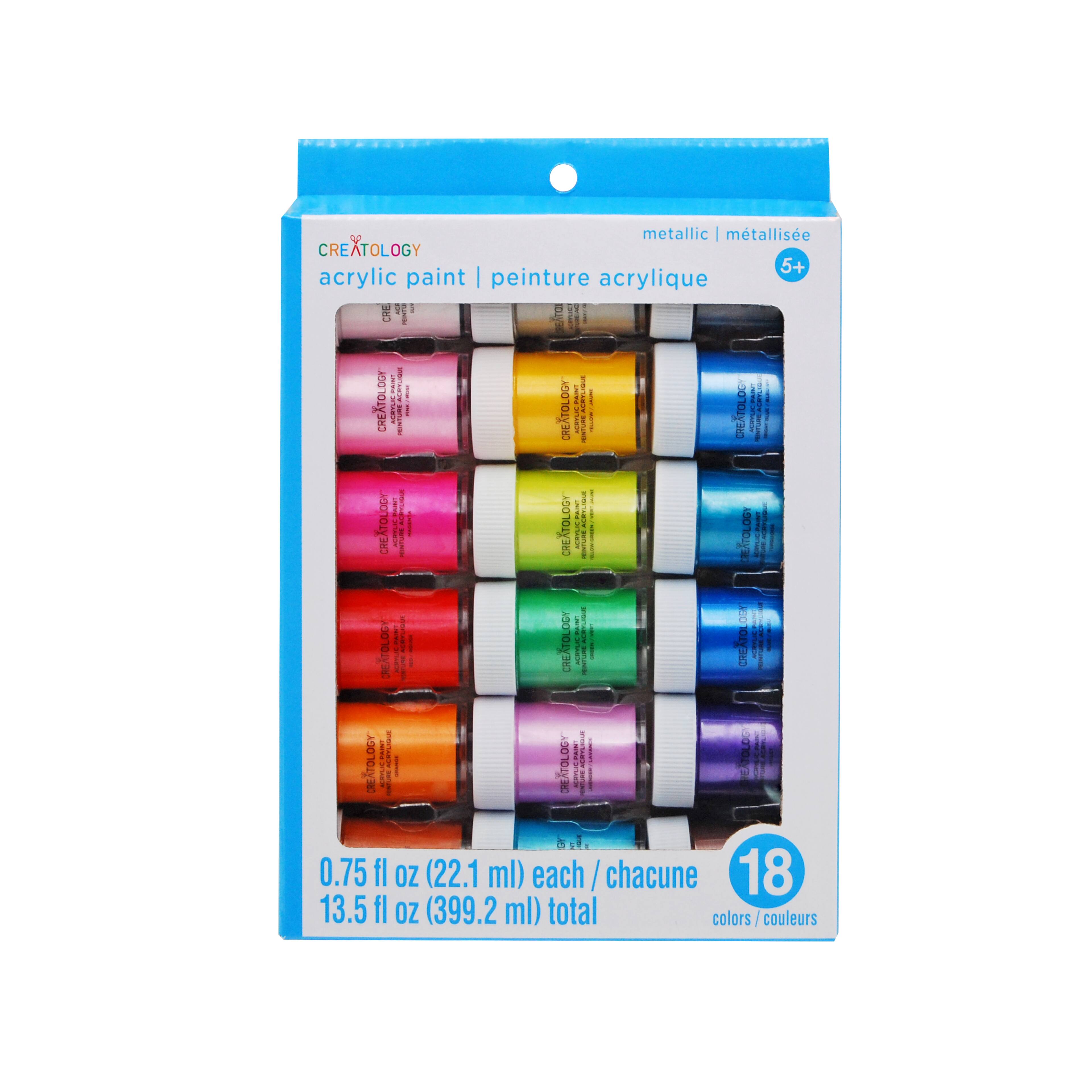 6 Packs: 18 ct. (108 total) Metallic Acrylic Paint Set by Creatology™