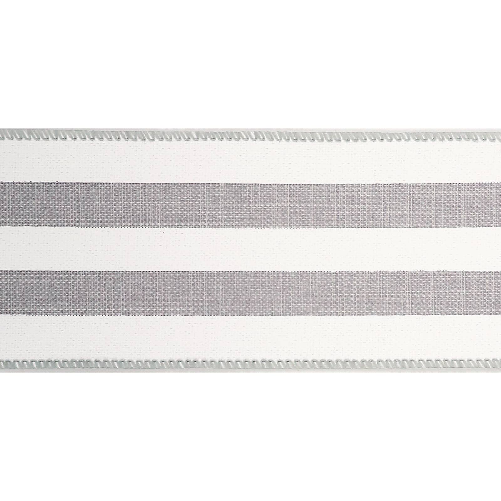 12 Pack: 2.5" x 25ft. Faux Linen Wired Thick Striped Ribbon by Celebrate It™ Décor