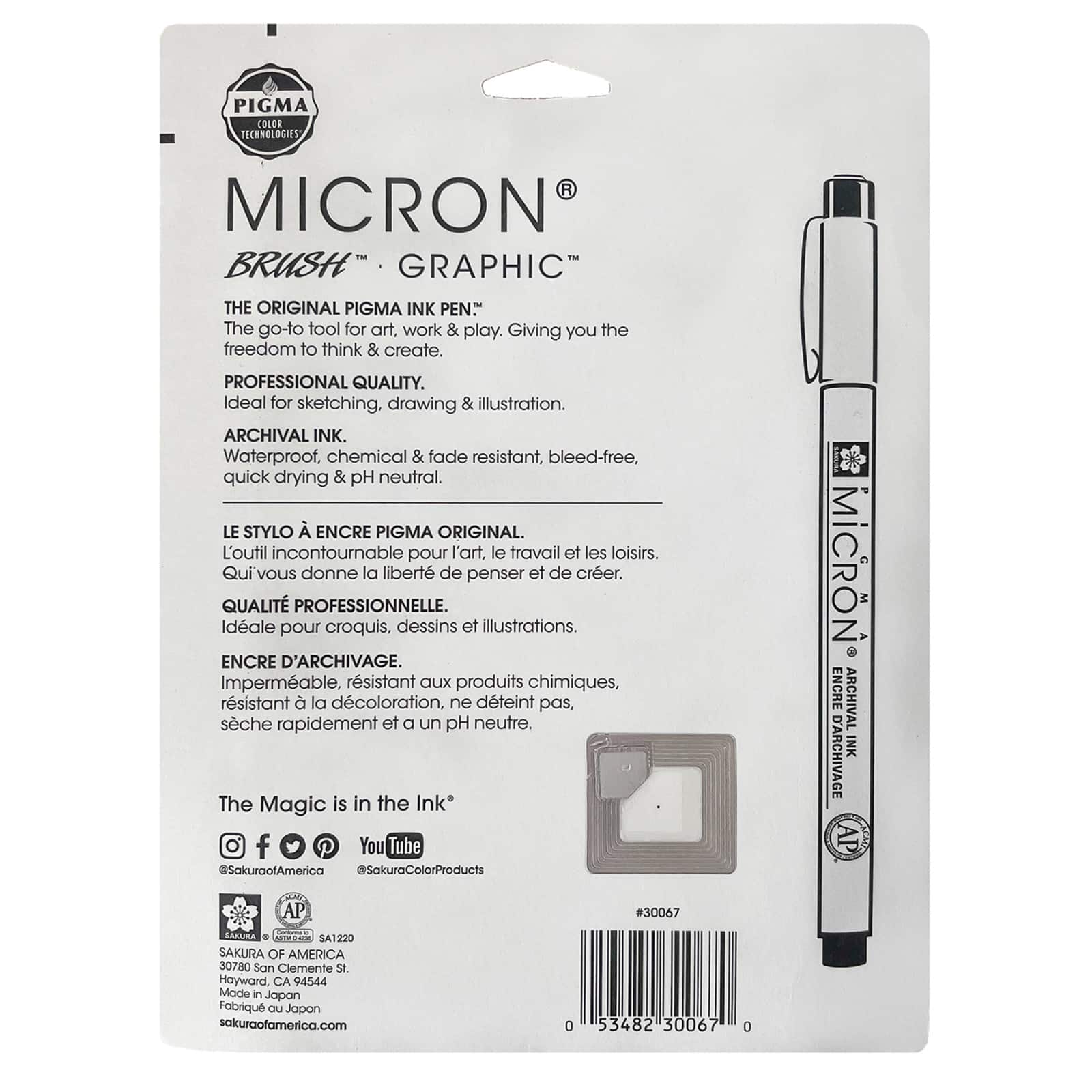 Sakura Pigma Micron Pen Set, 8-Pens, Black