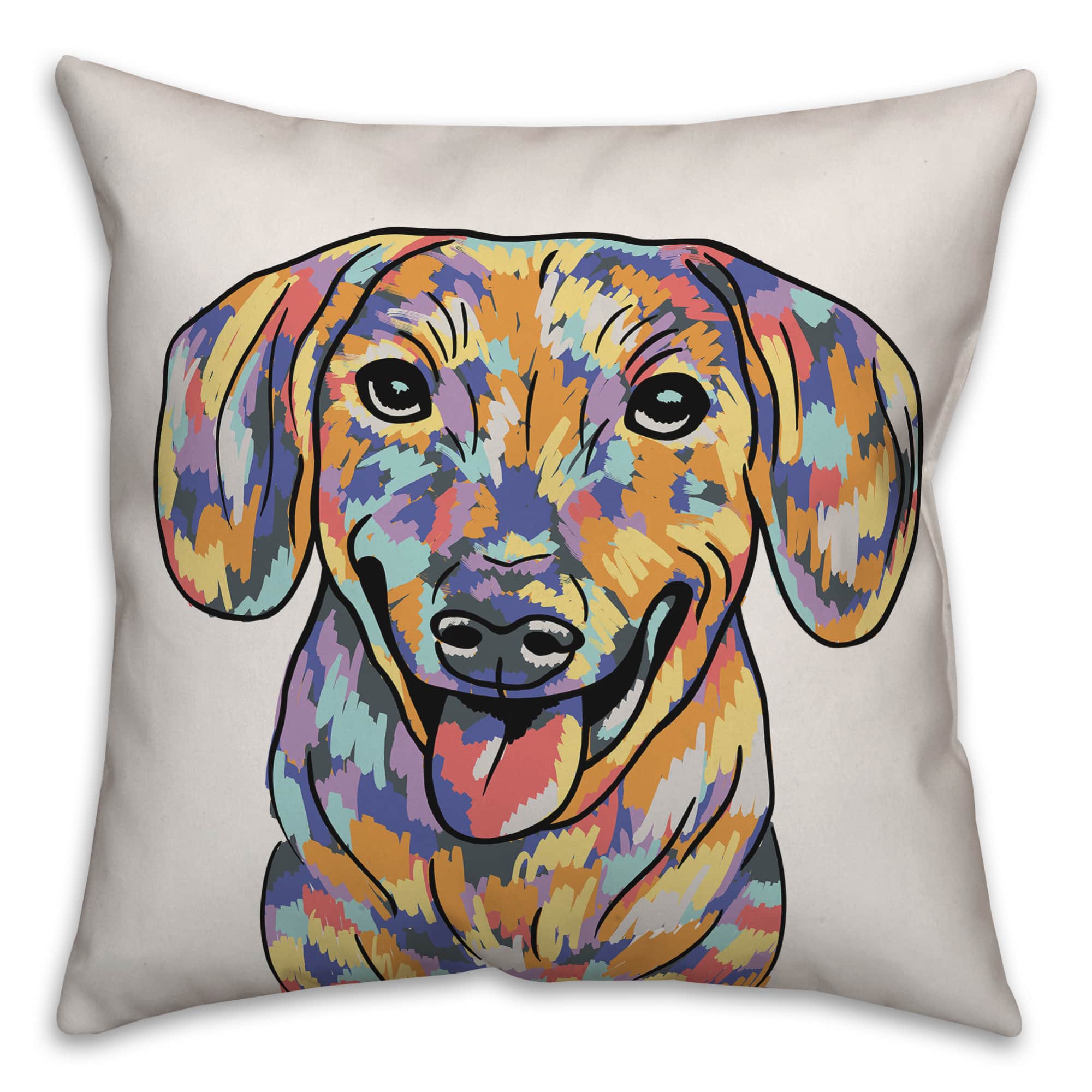 Watercolor Dachshund Throw Pillow