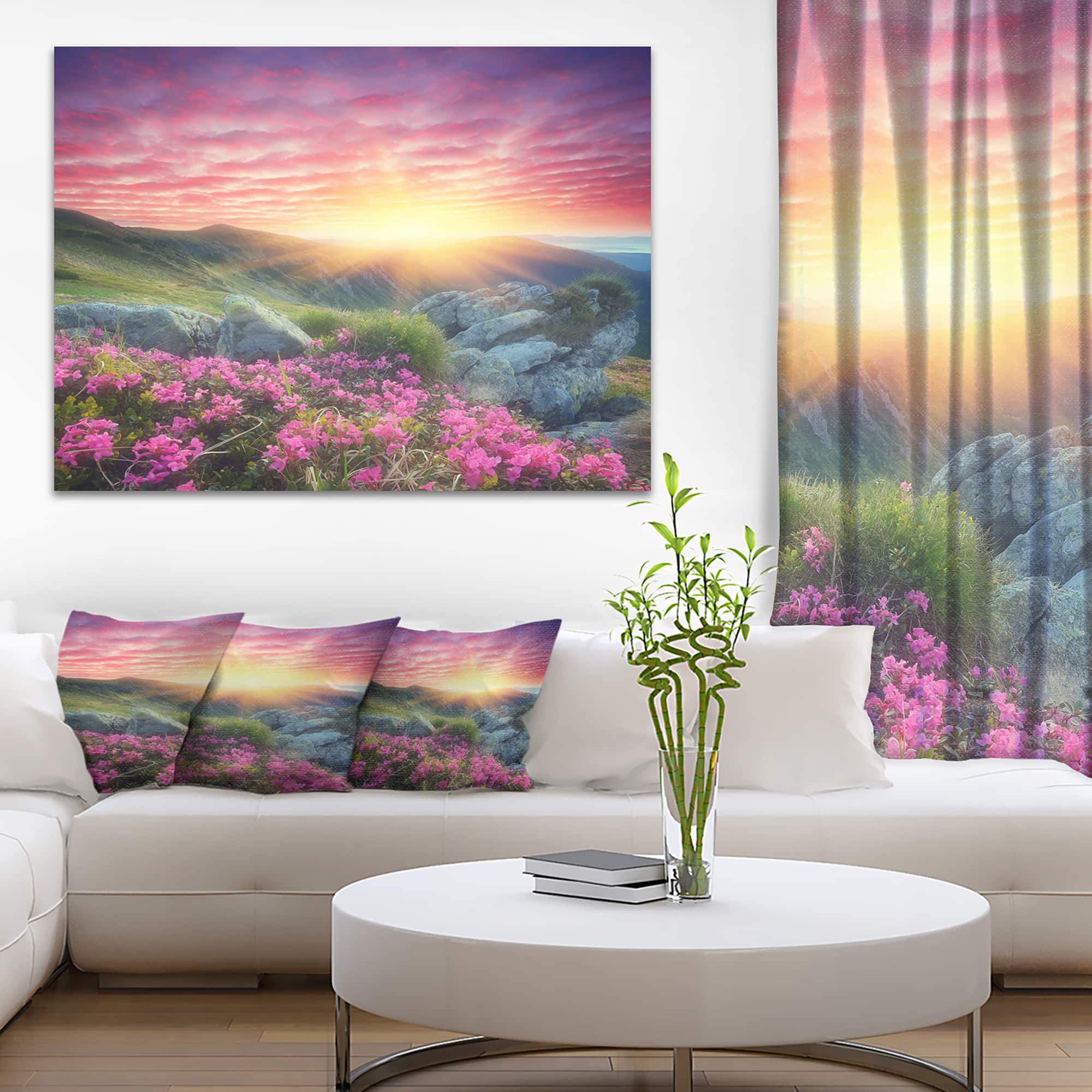 Designart - Morning with Flowers in Mountains - Landscape Photography Canvas Print