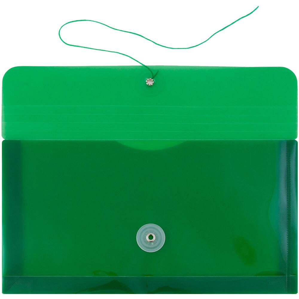 JAM Paper #10 Plastic Envelopes with Button & String Tie Closure, 12ct.