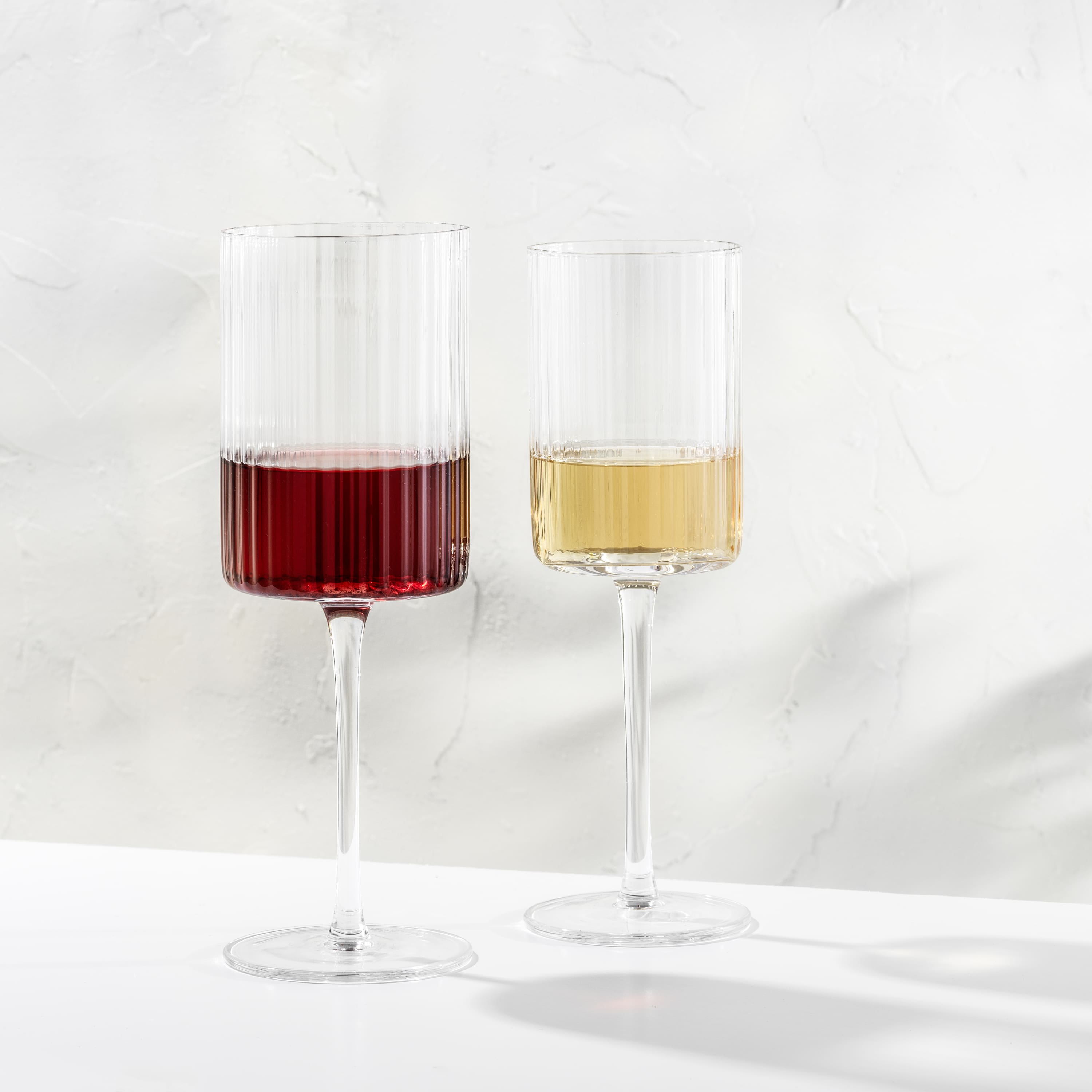 JoyJolt® 17.5oz. Elle Fluted Cylinder Red Wine Glasses, 2ct.