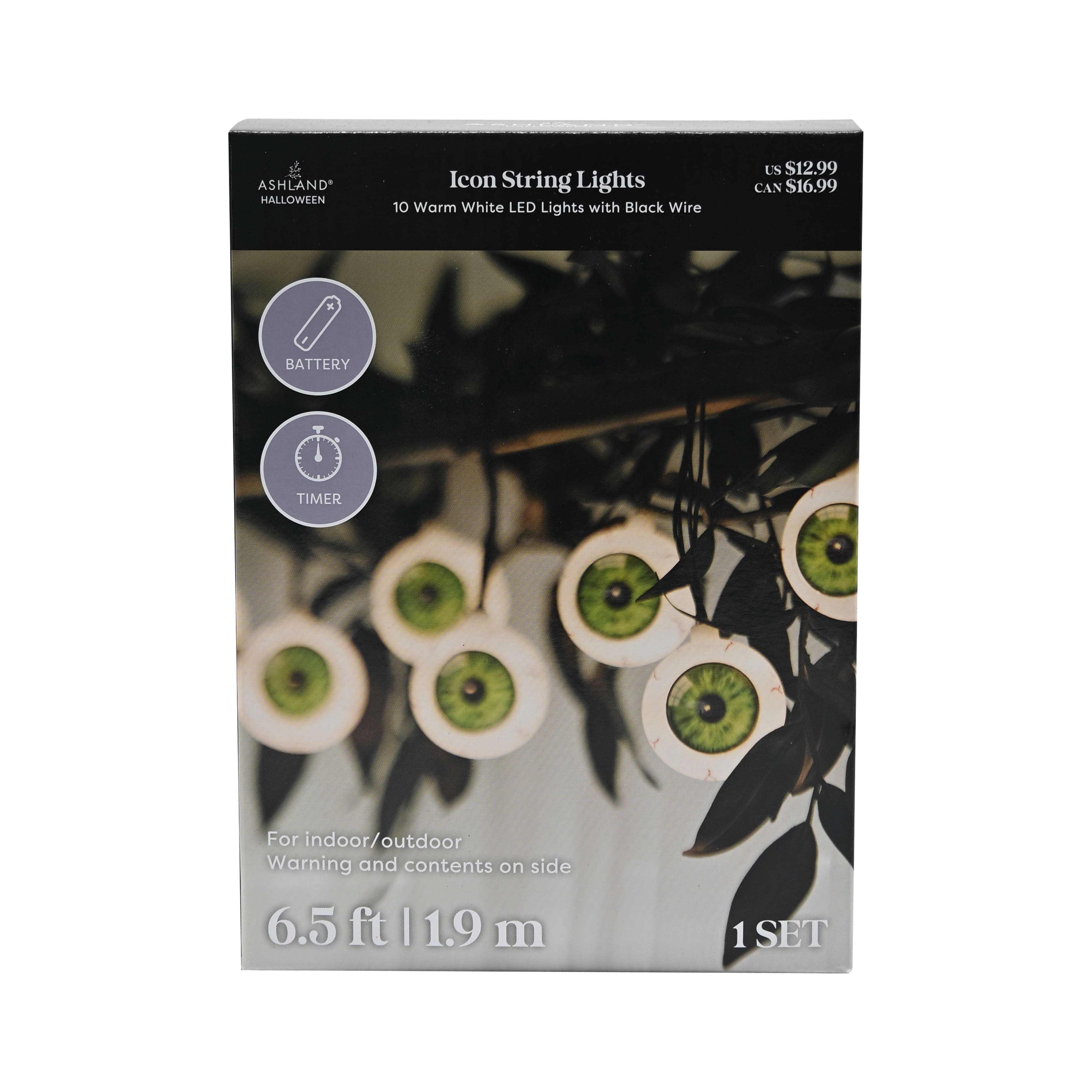 10ct. Eyeball Icon LED String Lights by Ashland®