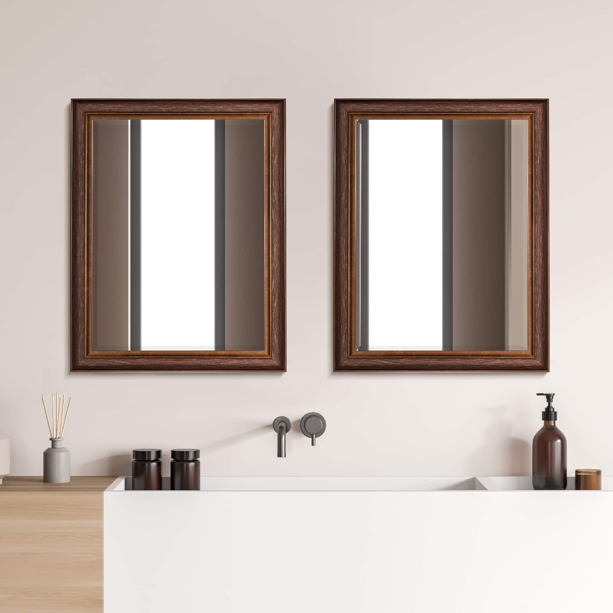 Head West 28" Bronze & Copper Oil-Rubbed Framed Wall Mirror