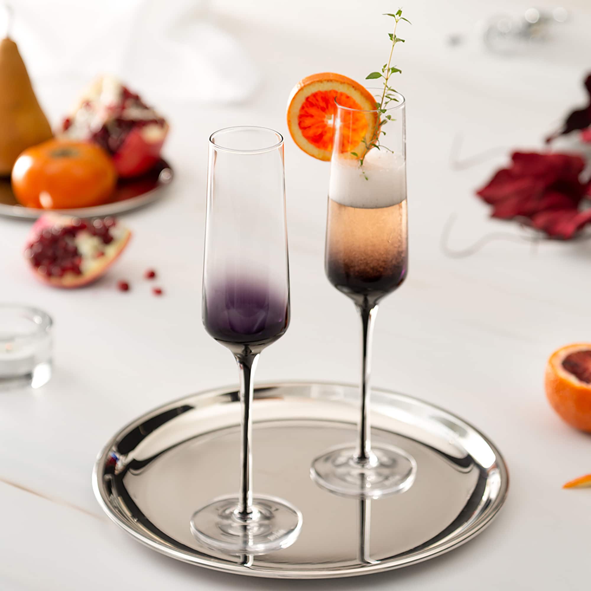 JoyJolt® 7.3oz. Black Swan Champagne Glasses, 2ct.