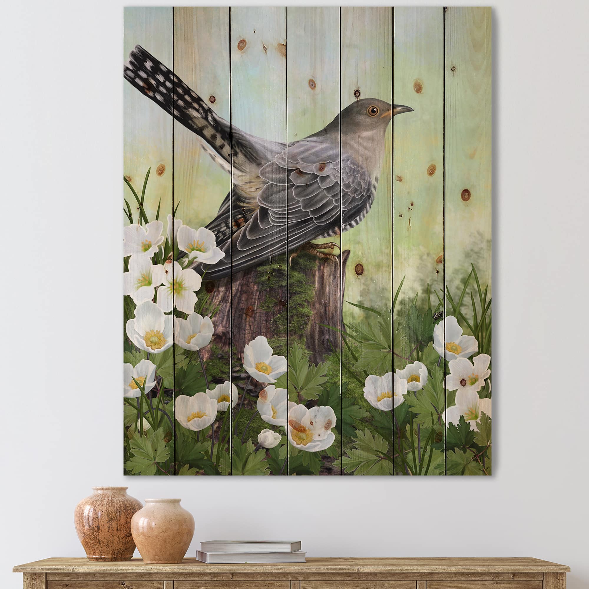 Designart - Cuckoo Bird On An Old Stump