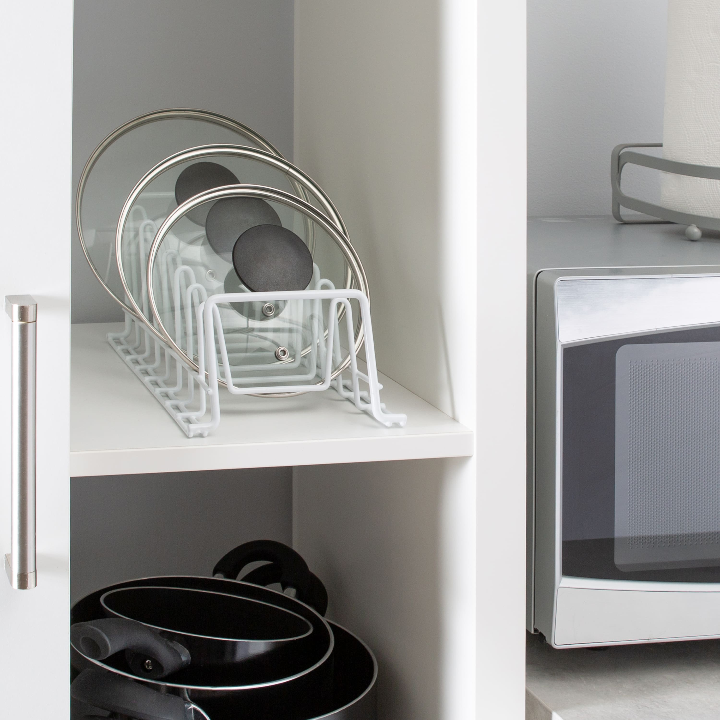 Organize It All White Deluxe Lid & Plates Organizer