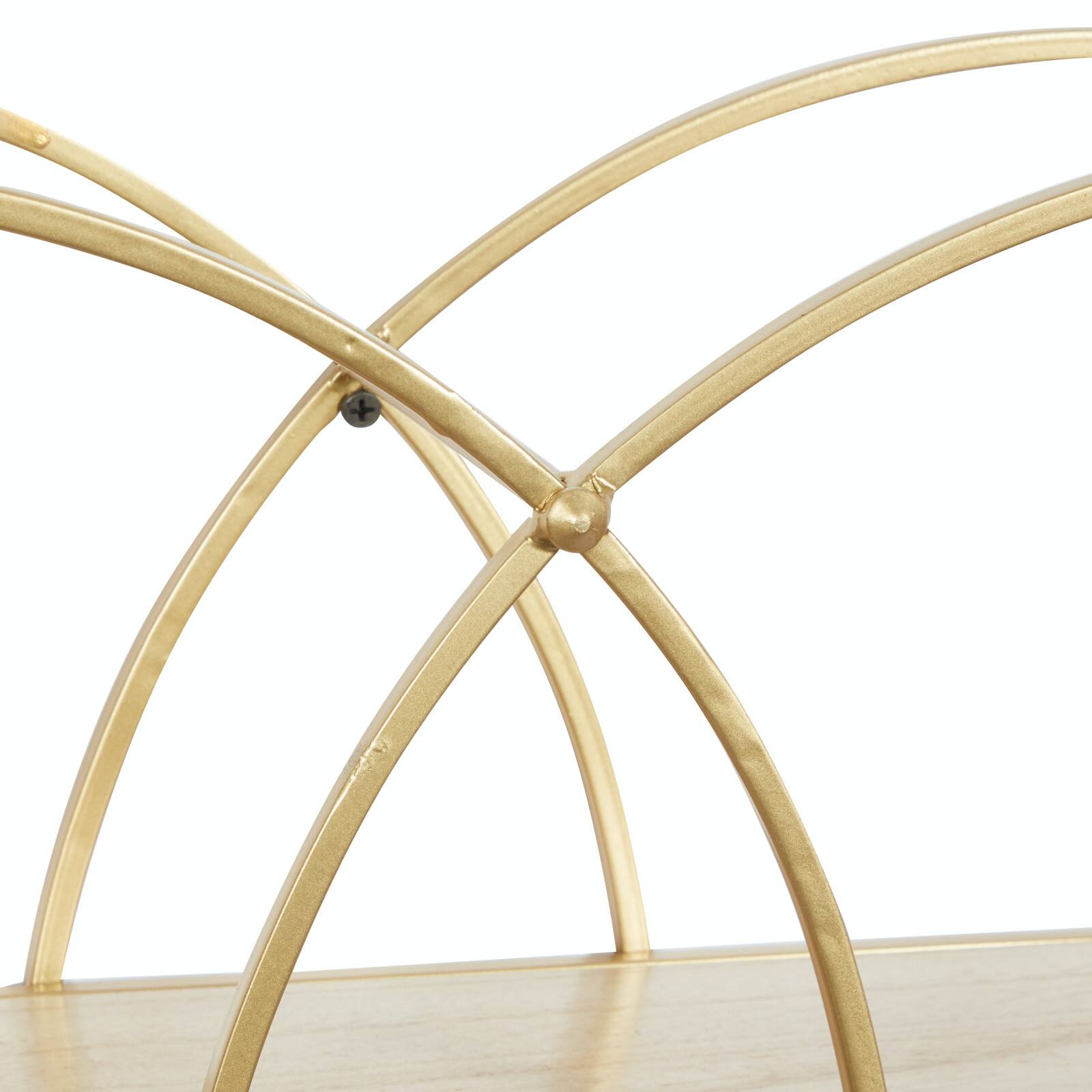 CosmoLiving by Cosmopolitan Gold Metal Contemporary Wall Shelf