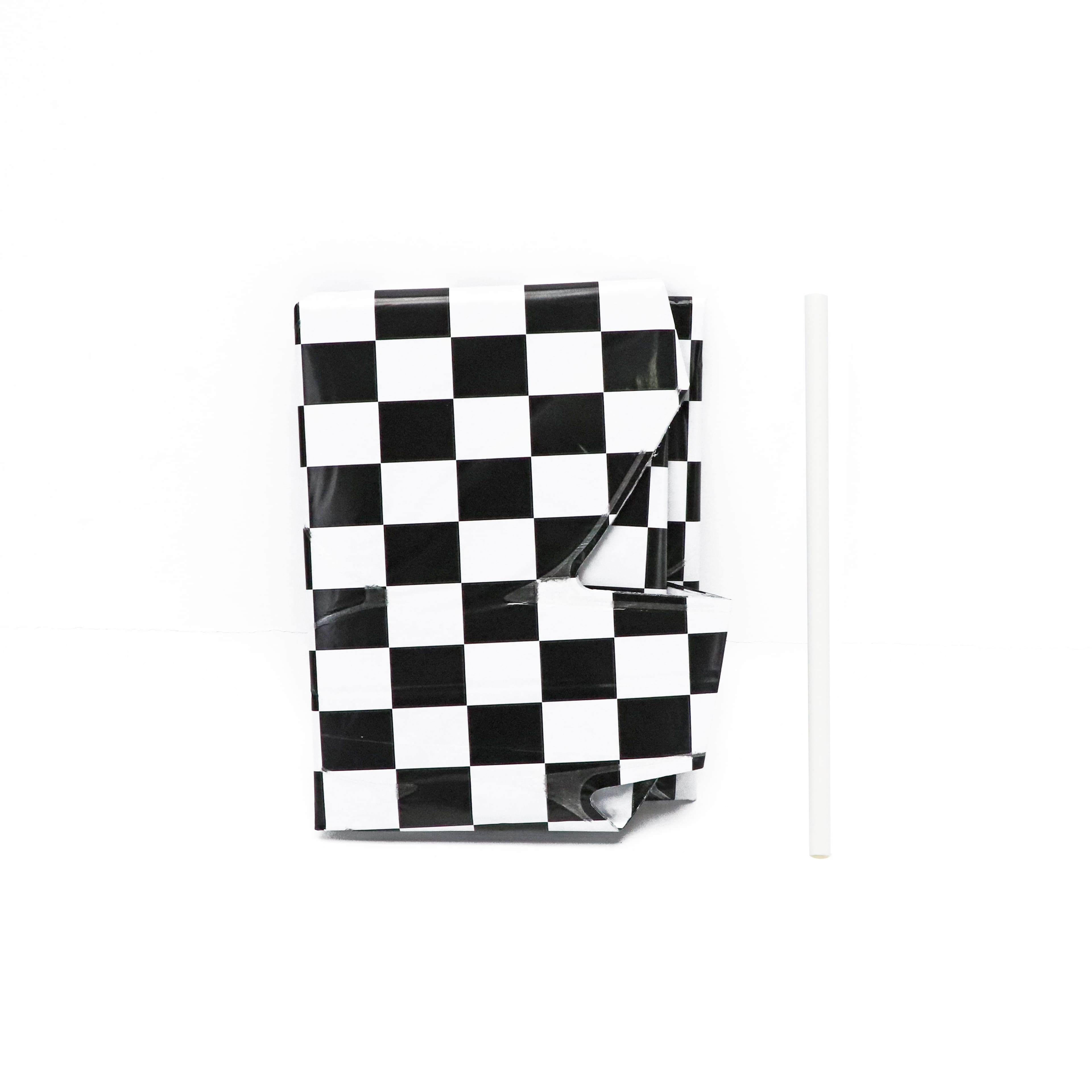 6 Packs: 3 ct. (18 total) 26" Black & White Checker Starburst Foil Balloons by Celebrate It™