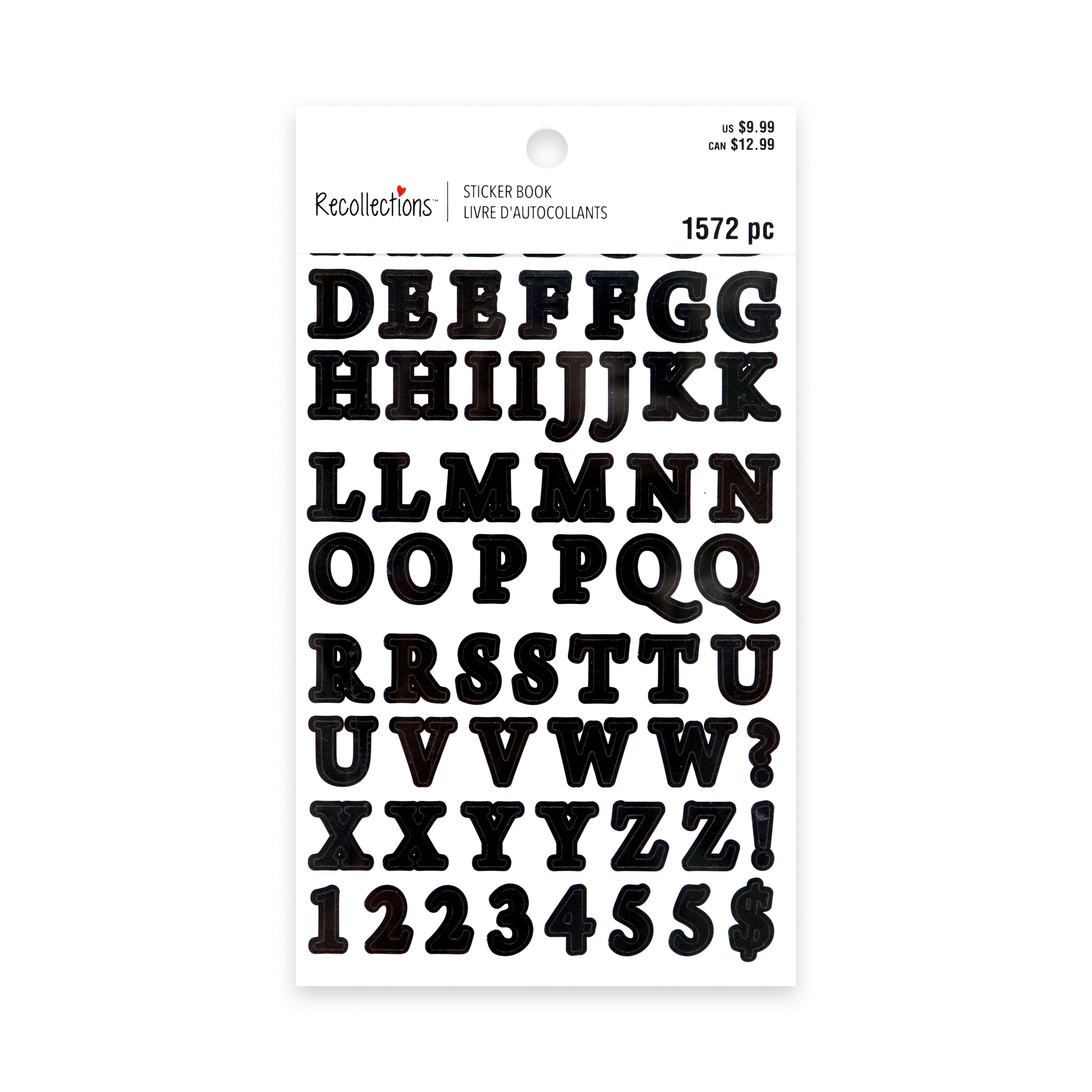 Black, Gold, Silver & White Classic Letter & Number Stickers by Recollections™