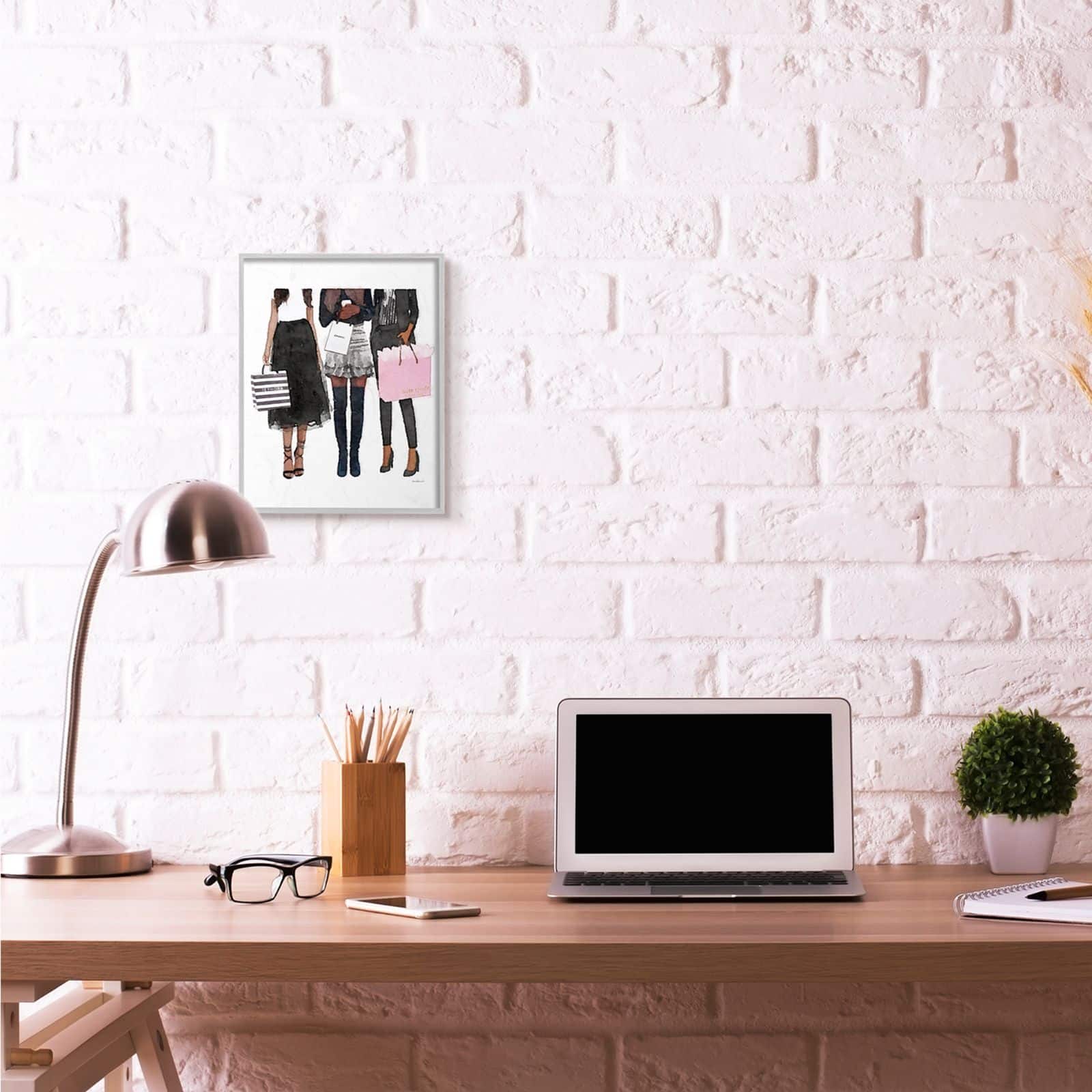 Stupell Industries Fashion Models Glam Brands Watercolor Framed Wall Art