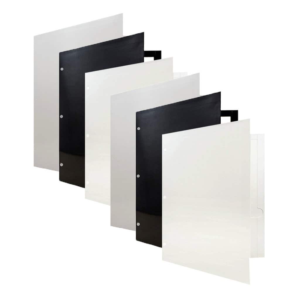 JAM Paper Business Glossy Laminated Two Pocket 3-Hole Punch Folders, 6ct.