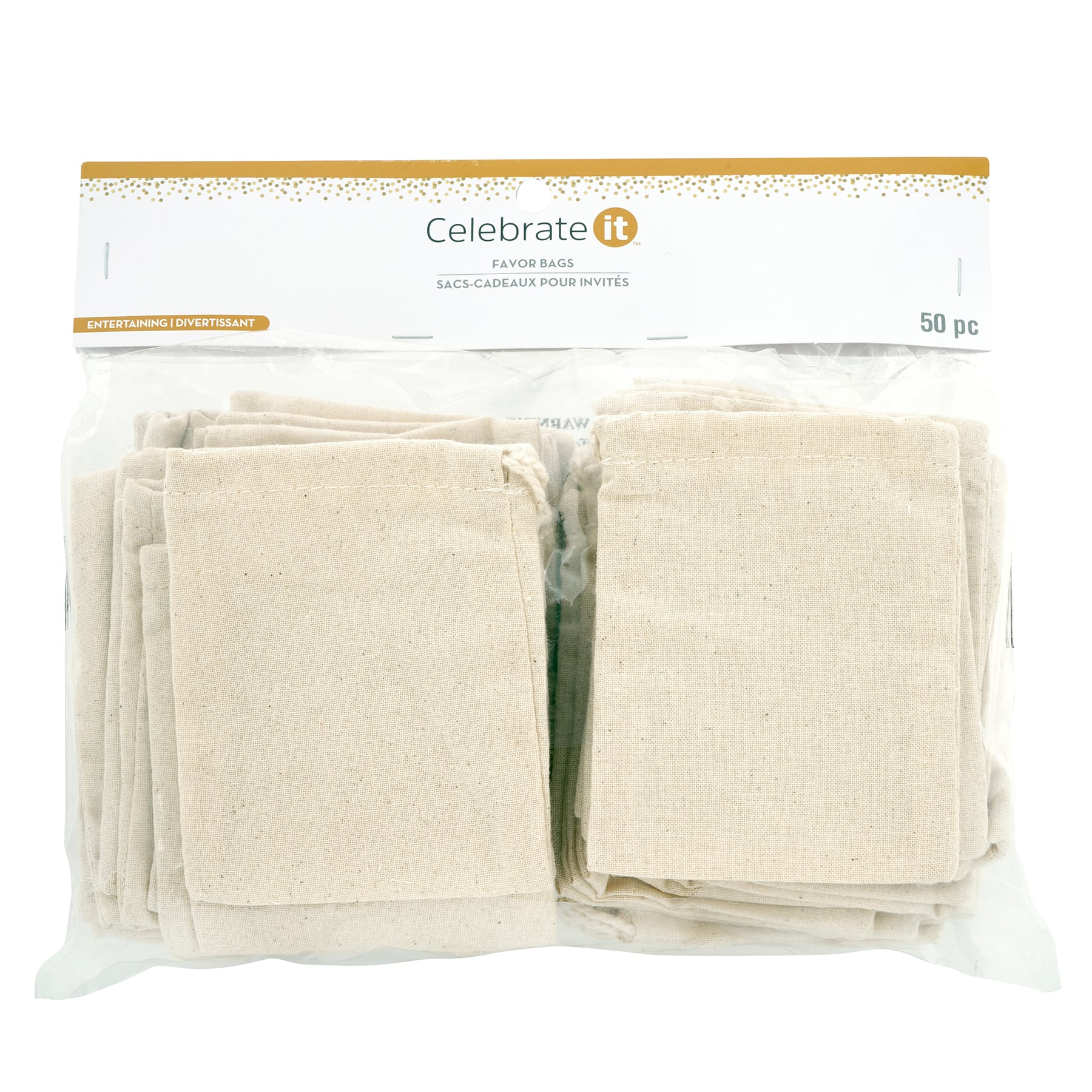 6 Packs: 50 ct. (300 total) Cream Favor Muslin Bags by Celebrate It™