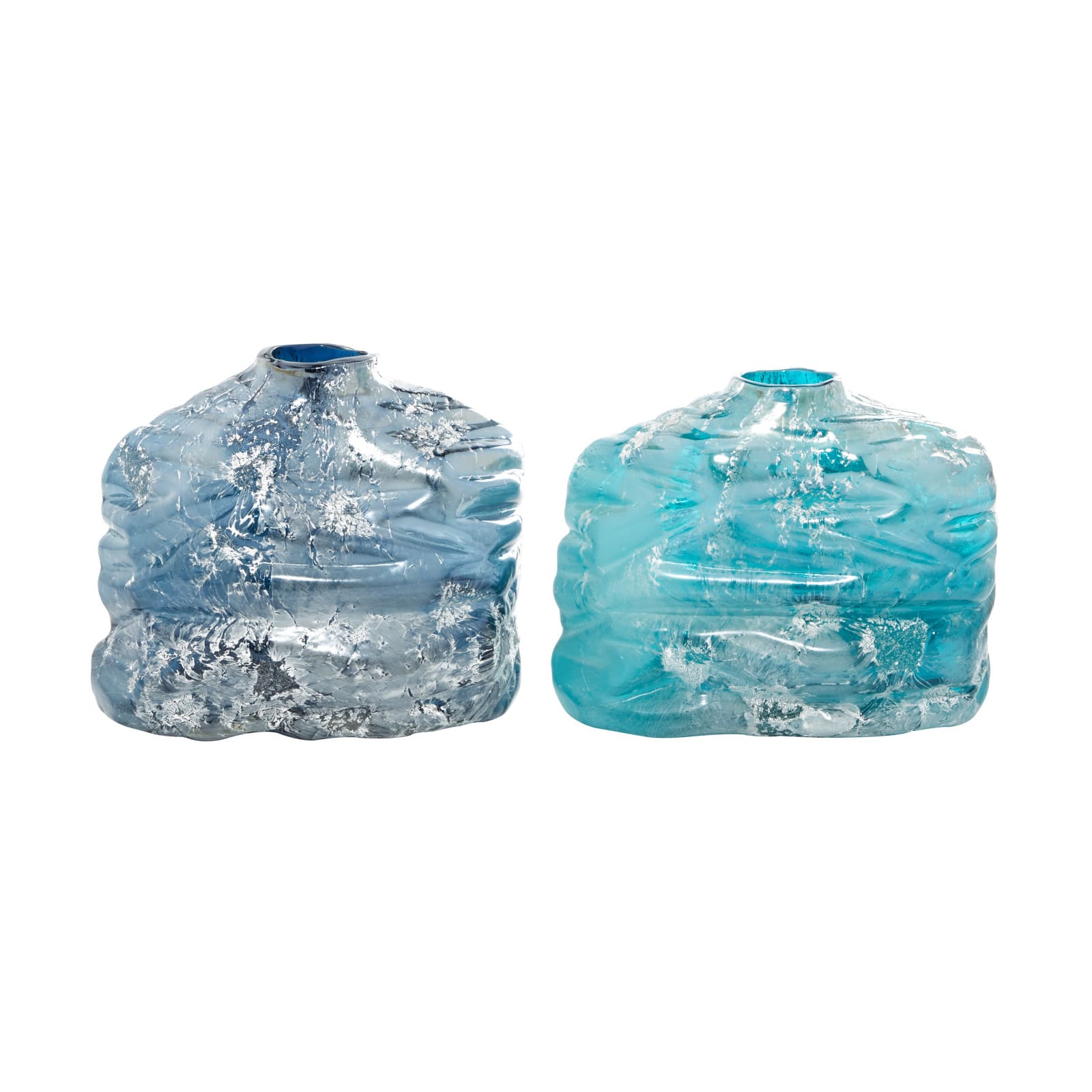 Blue Contemporary Glass Vase Set