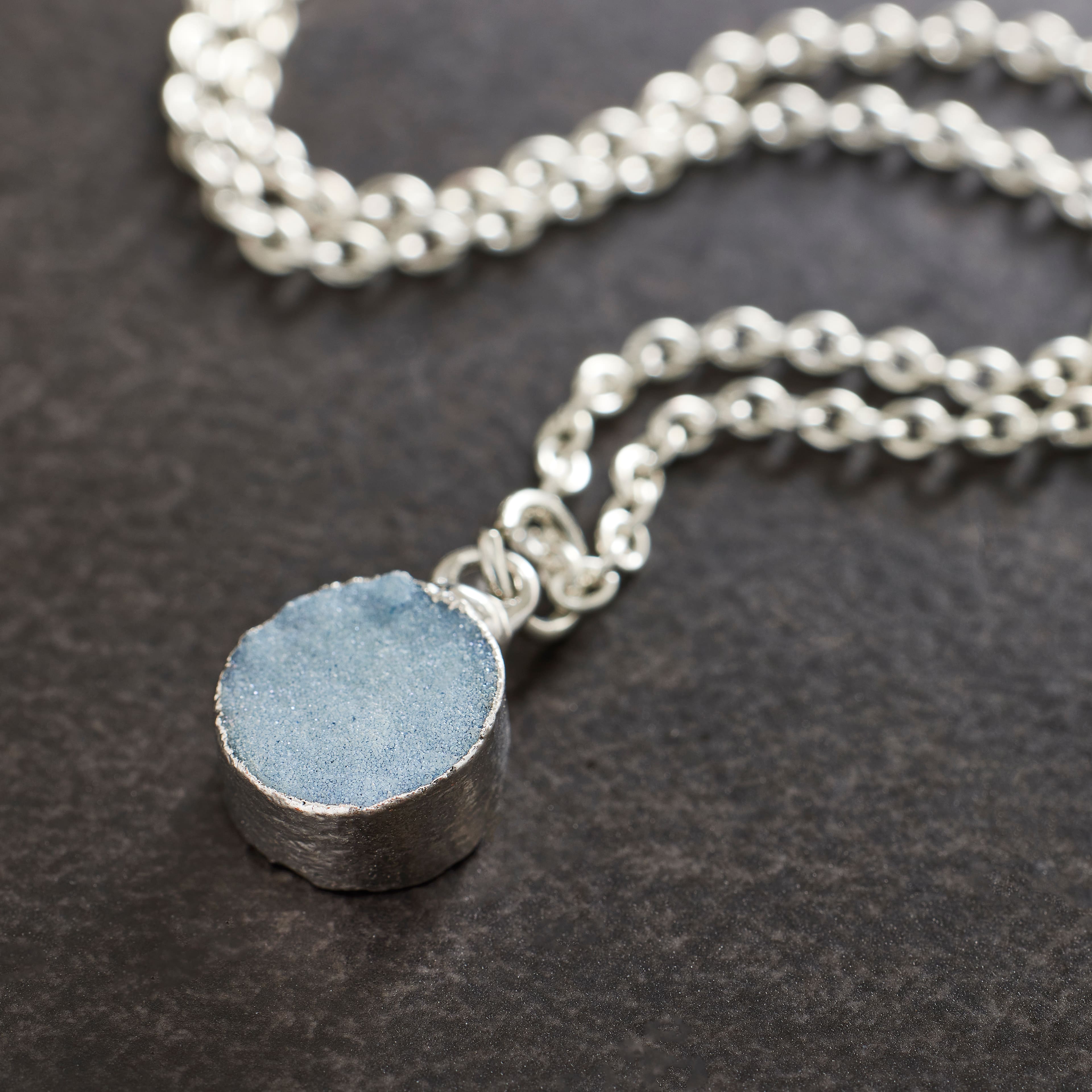 Round Blue Dyed Quartz Charm by Bead Landing™