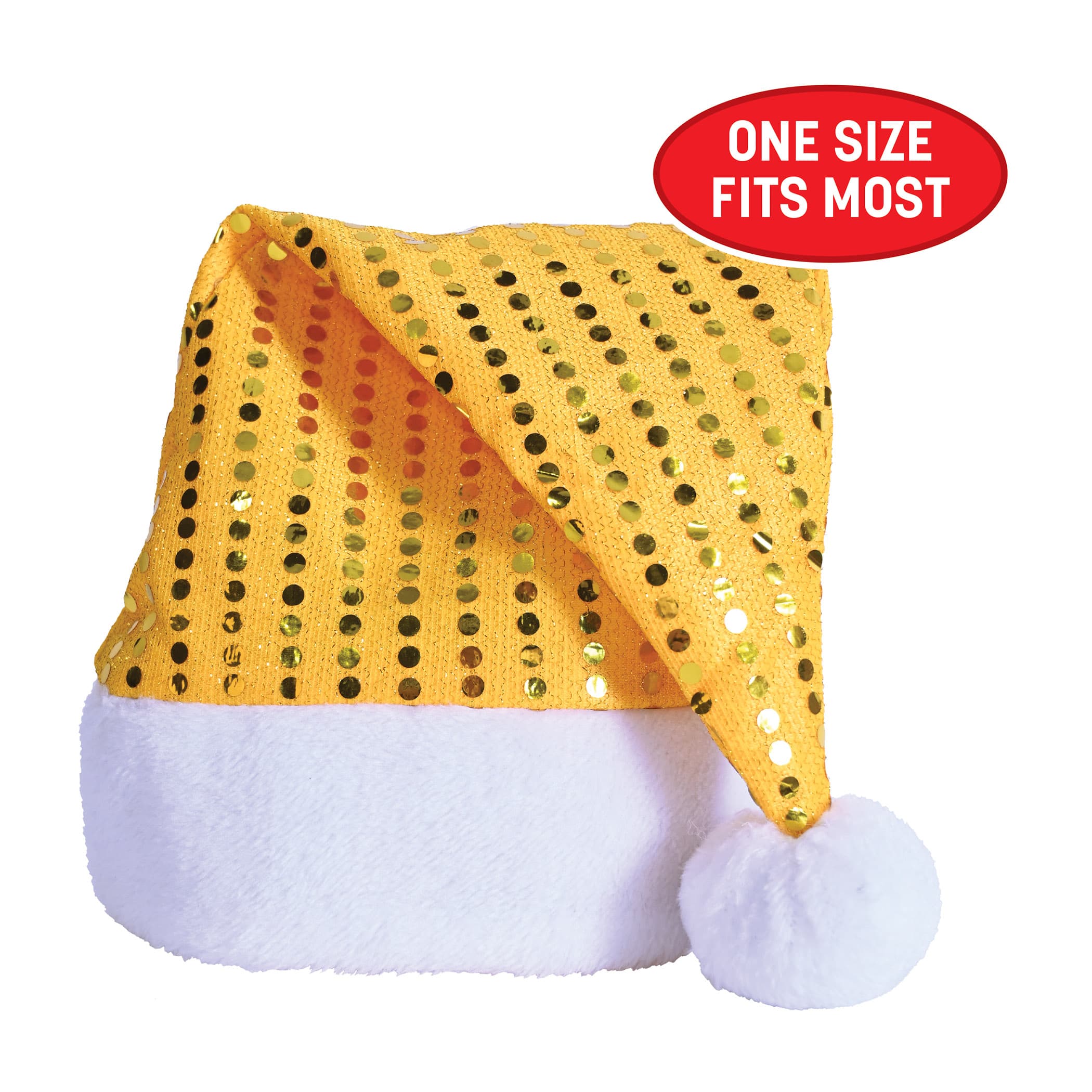 Besitle Gold Sequin Sheen Santa Hats, 2ct.