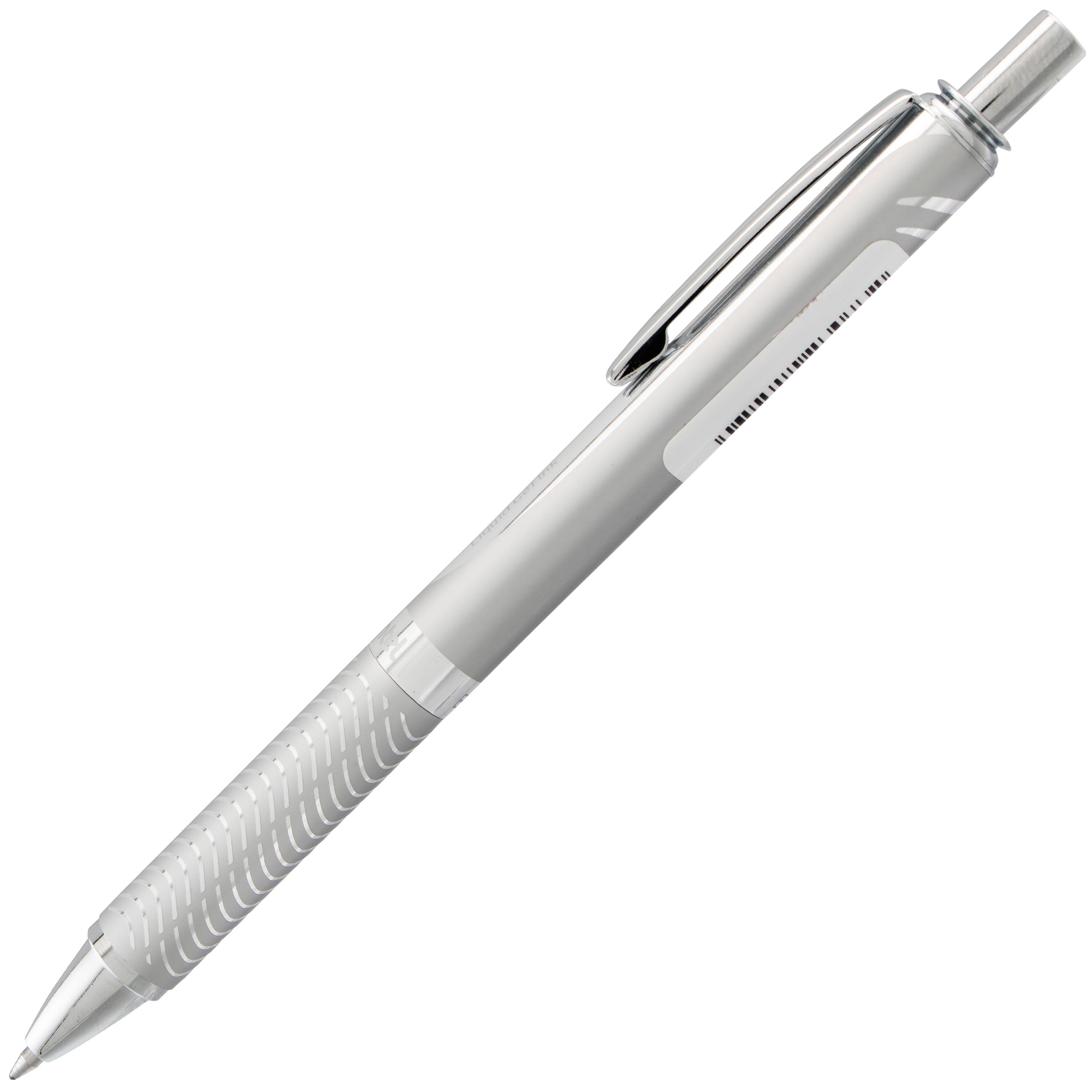 Pentel EnerGel® Silver Metal Barrel 0.7mm Black Ink Gel Pen