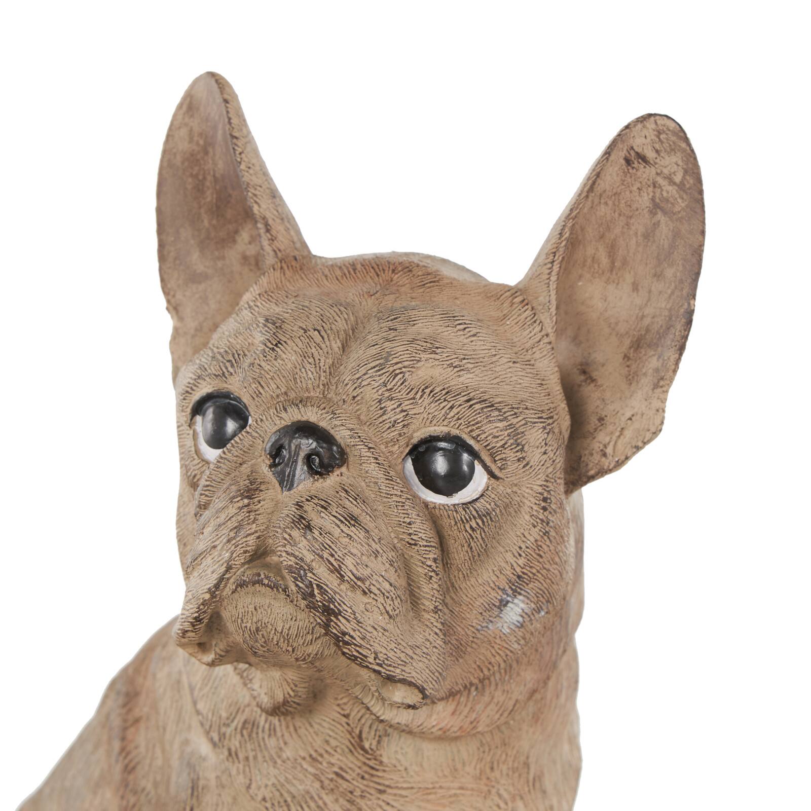 11" Textured Brown Dog Planter with Antique Pot