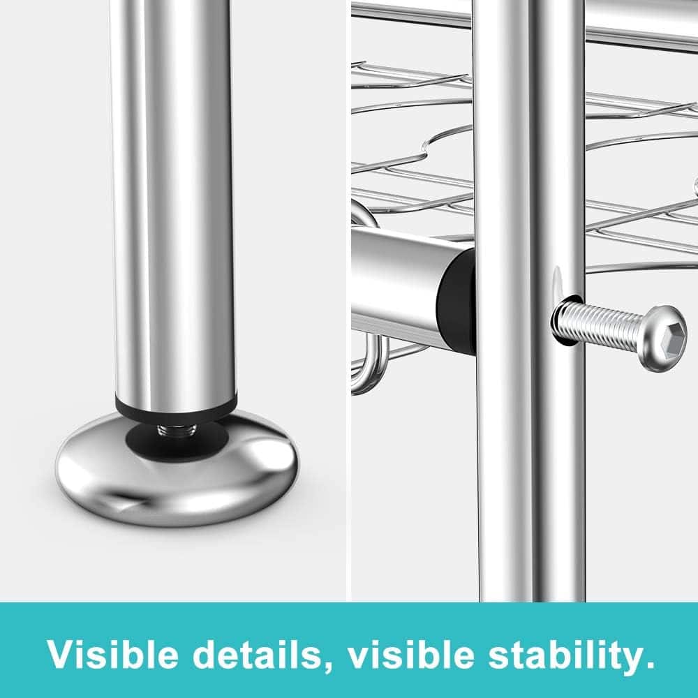 Silver Stainless Steel Adjustable Dish Racks