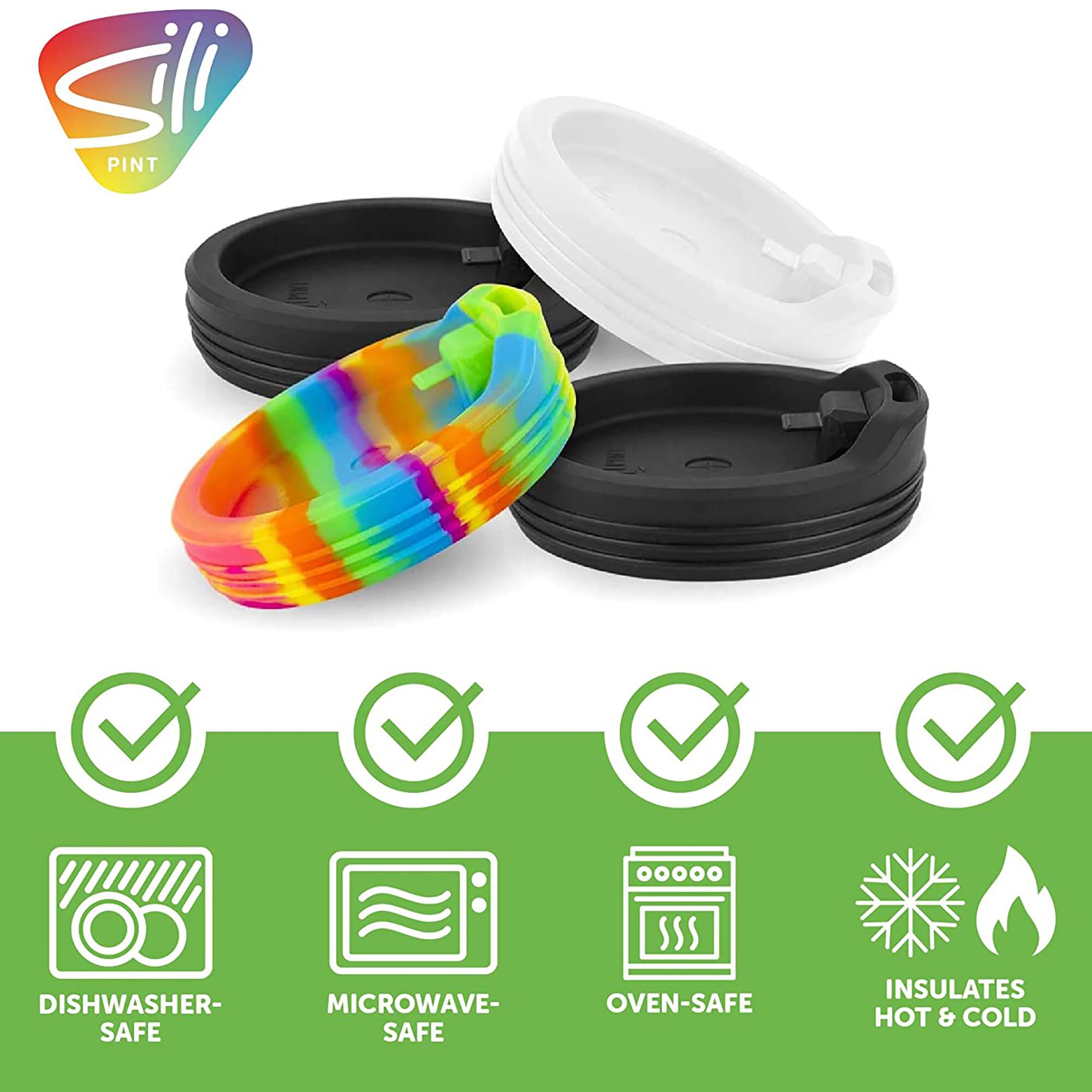 Silipint® 8oz. Hippie Hops Silicone Travel Cup Lids, 4ct.