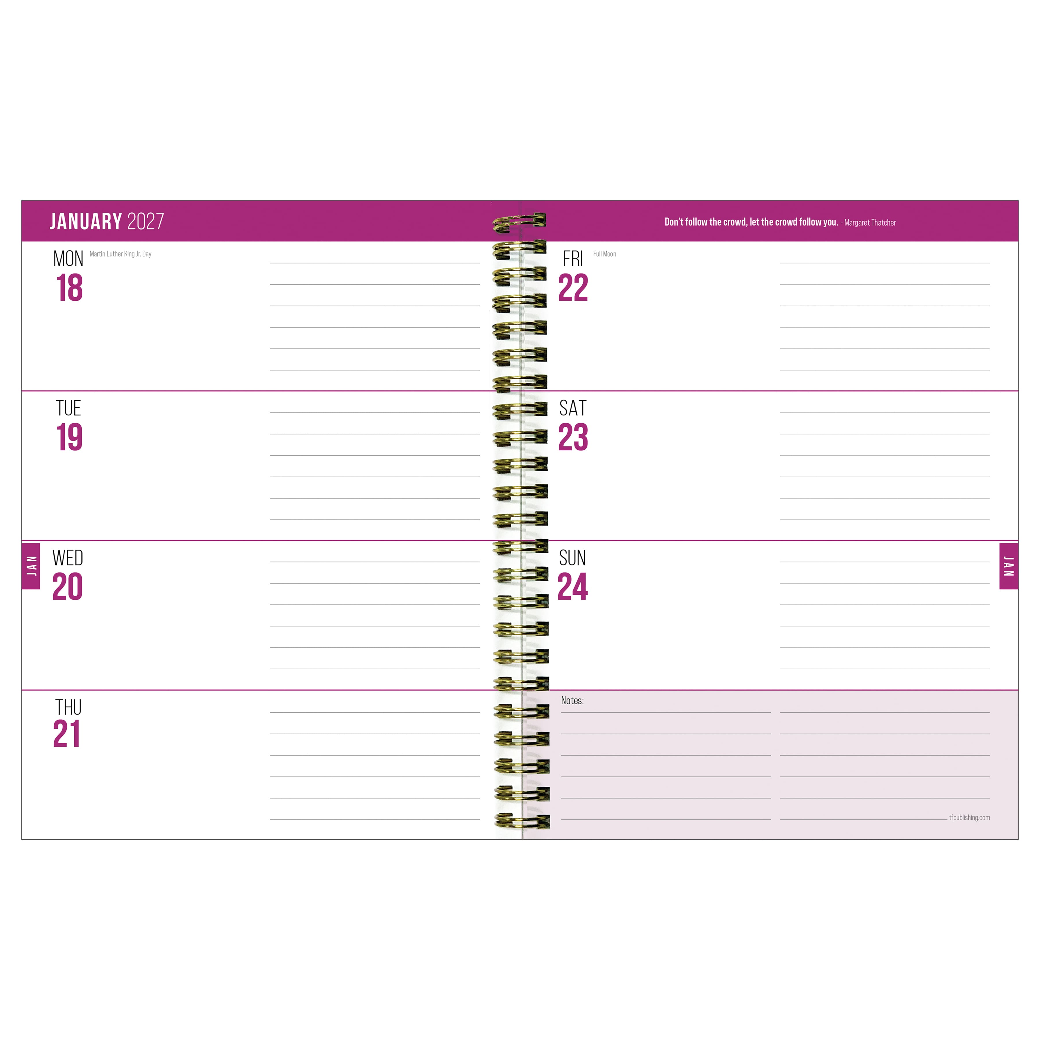 July 2026 - June 2027 Buds & Blooms Medium Weekly Monthly Planner