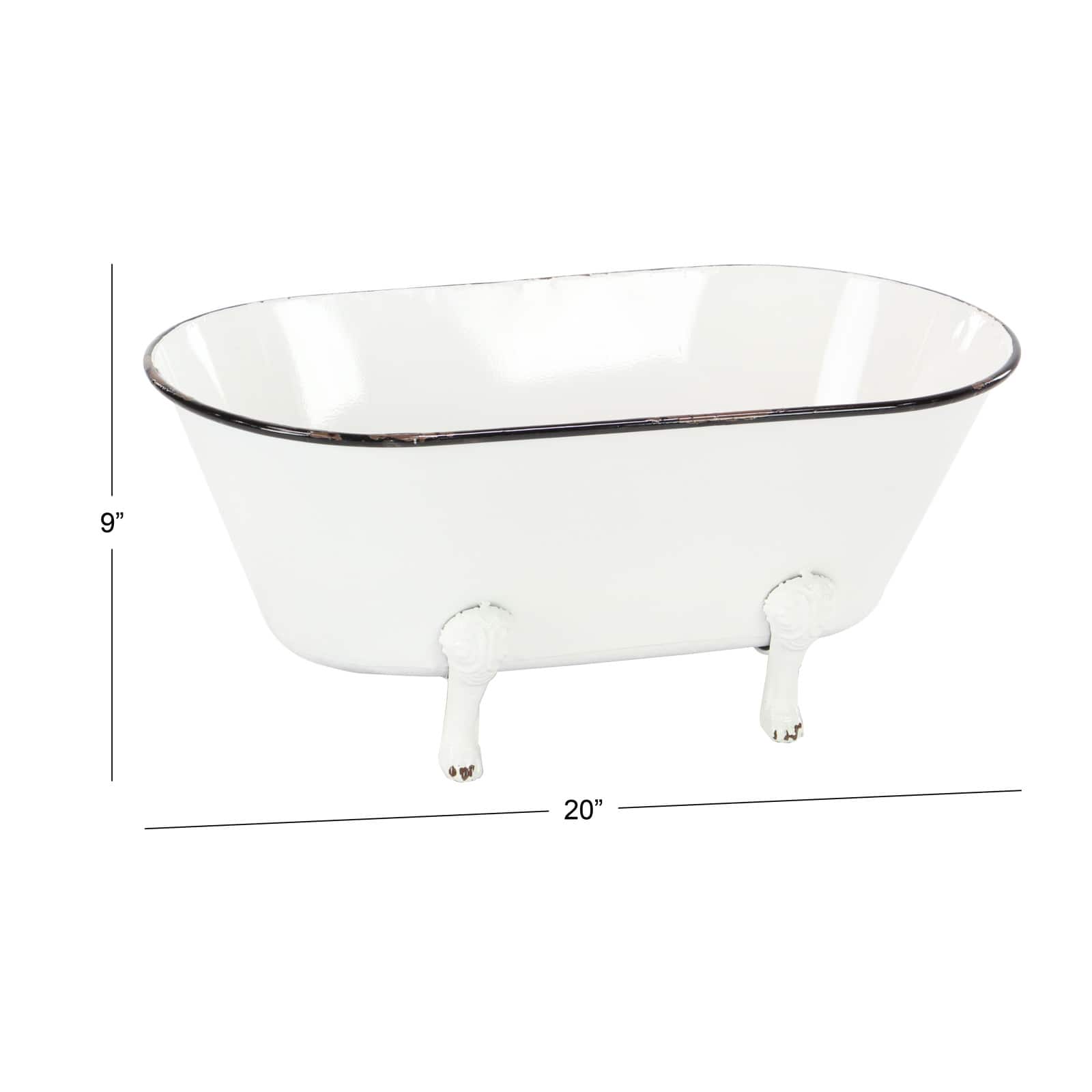 20" White Metal Farmhouse Planter
