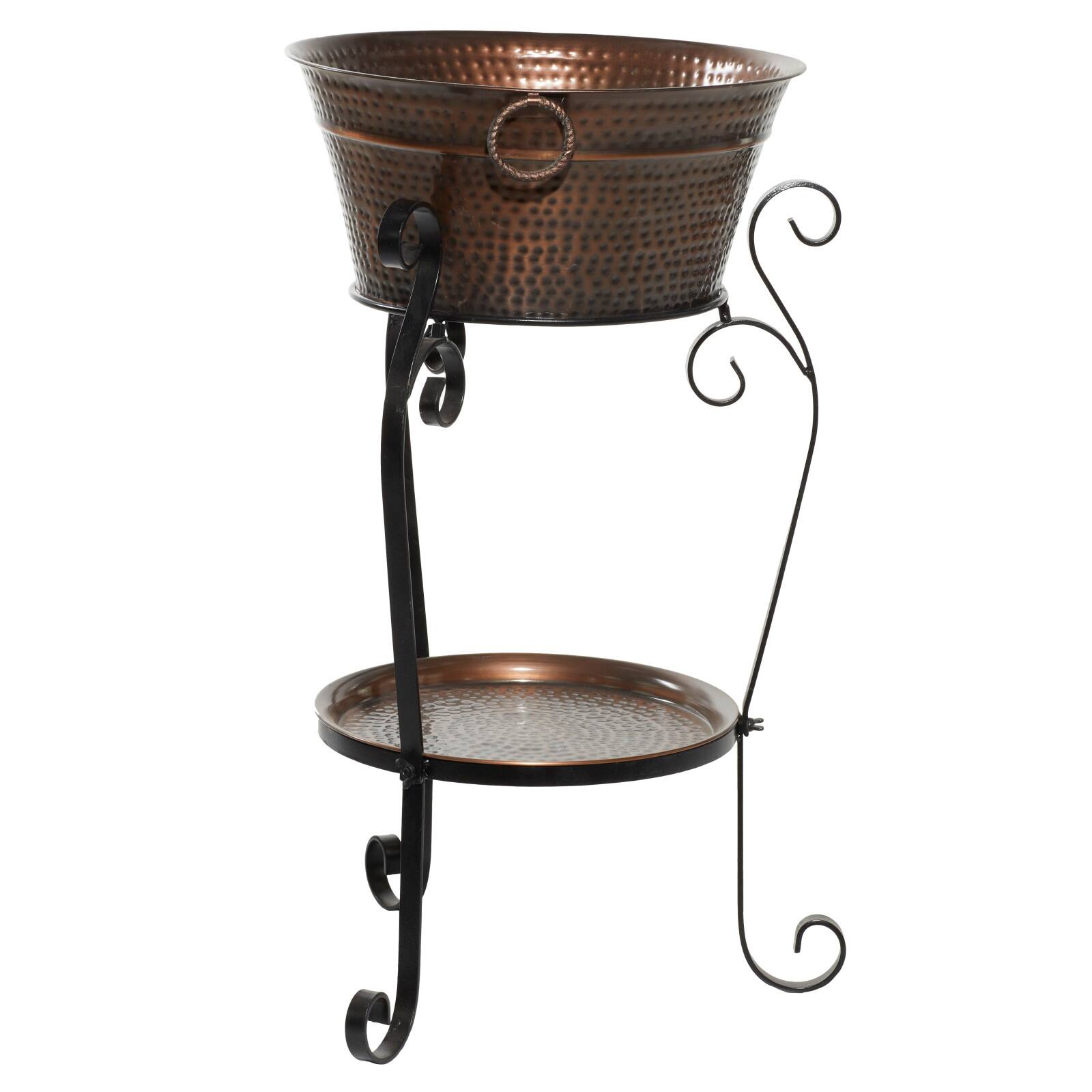 35" Copper Metal Rustic Wine Bucket