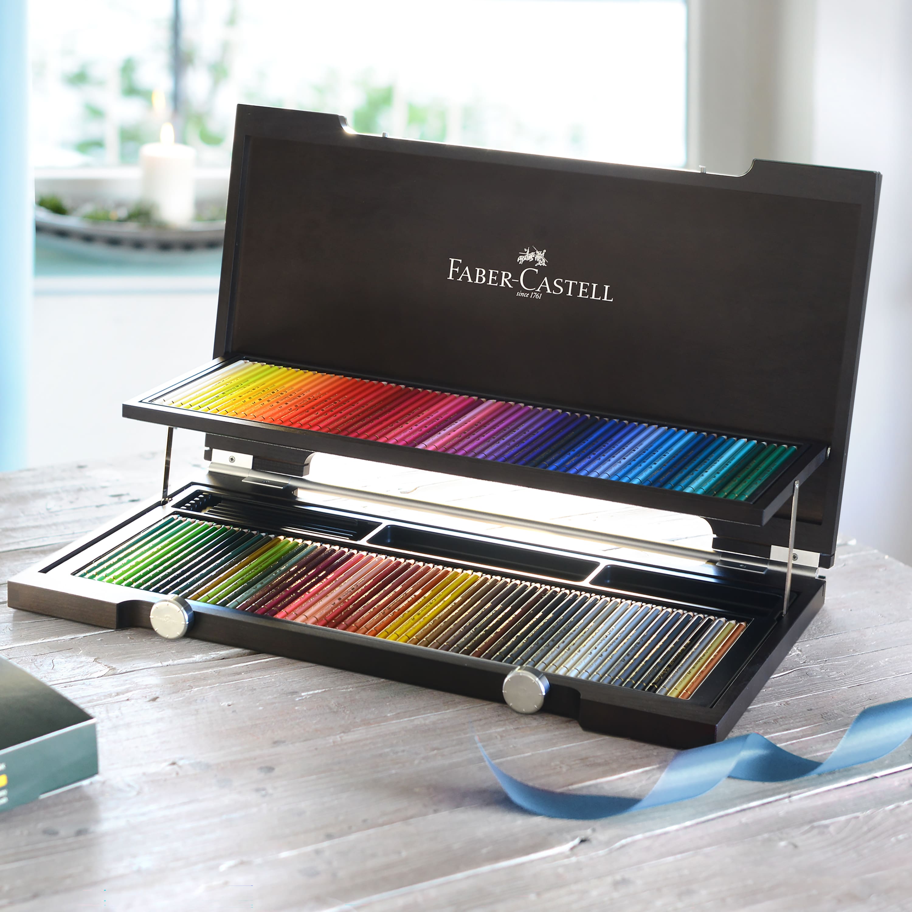 Faber-Castell Polychromos 120 Color Colored Pencil Set in Wood Case