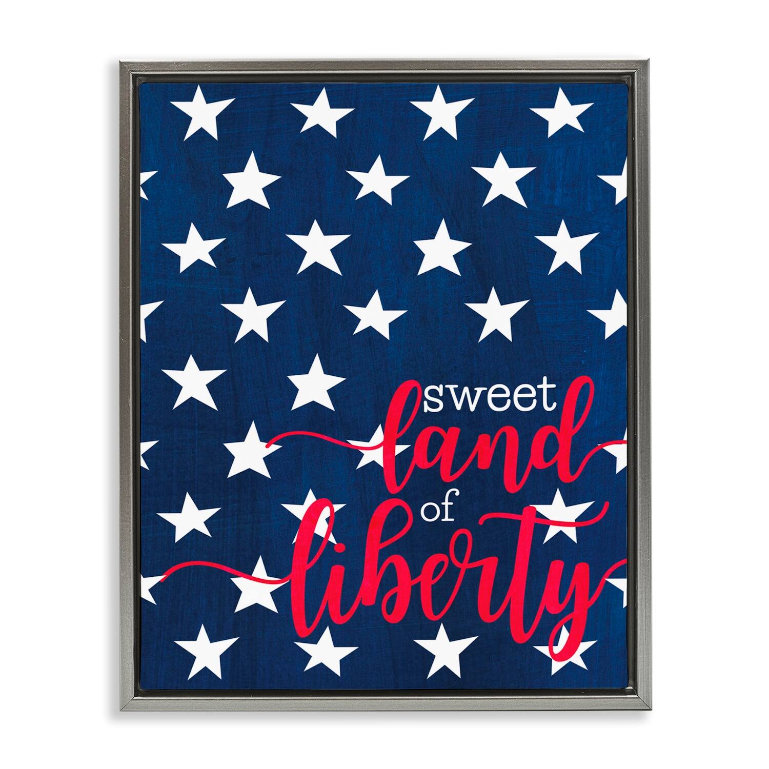 Stupell Industries Sweet Land Of Liberty Americana Floater Framed Art