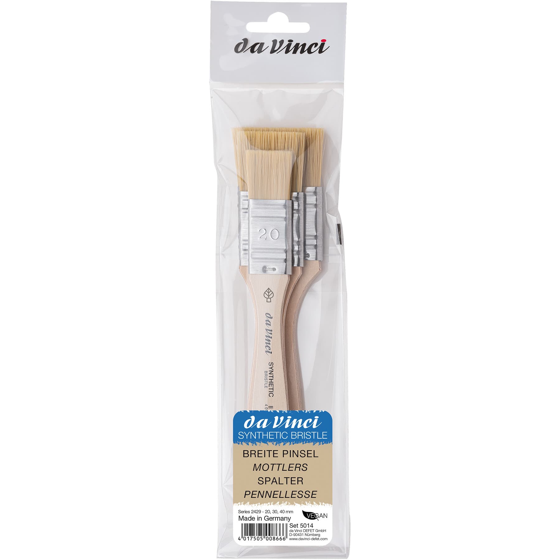da Vinci SYNTHETIC BRISTLE Series 2429 3 Piece Mottler Brush Set