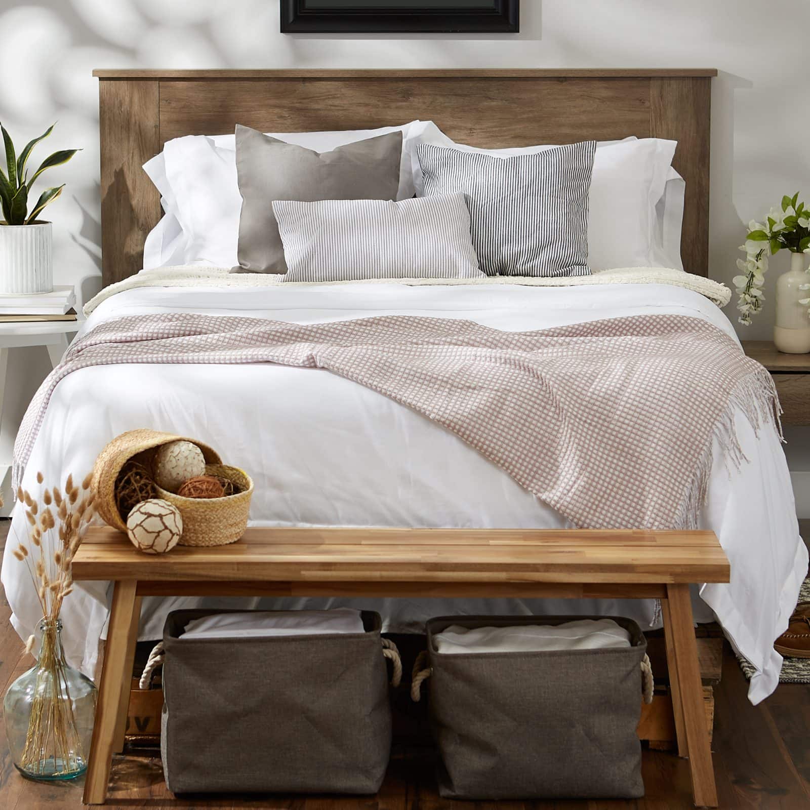 DII® Dusty Lilac & White Waffle Knit Throw