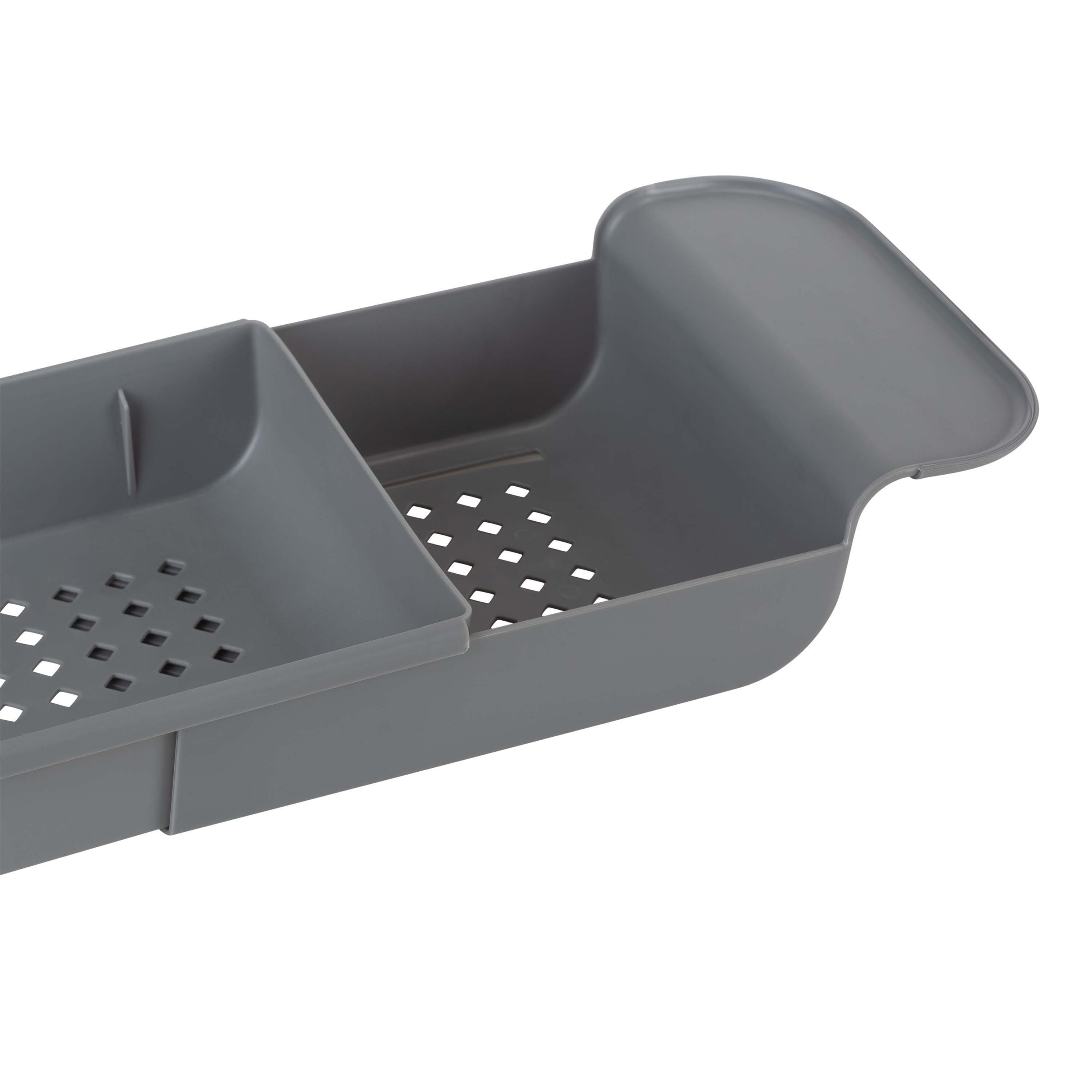 Bath Bliss Gray Expandable Non-Slip Bathtub Caddy