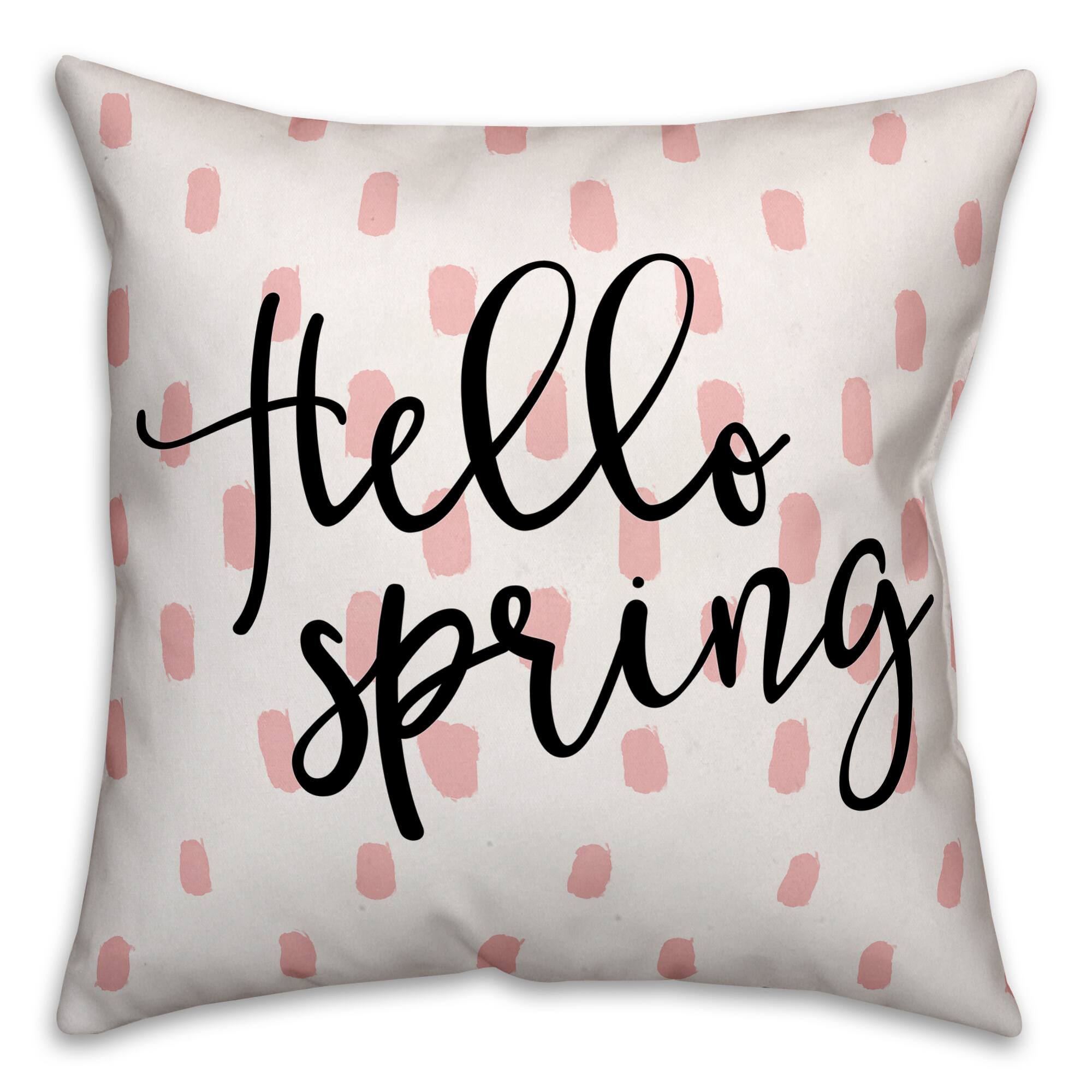 Hello Spring Throw Pillow