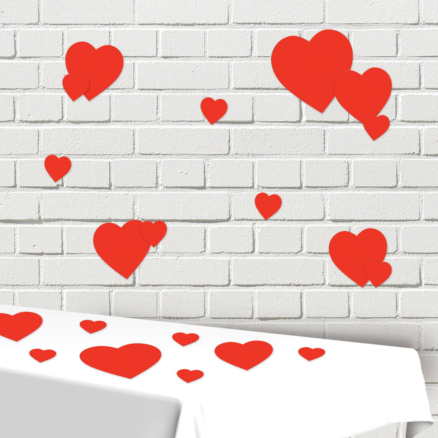 Beistle Red Printed Heart Cutouts Set
