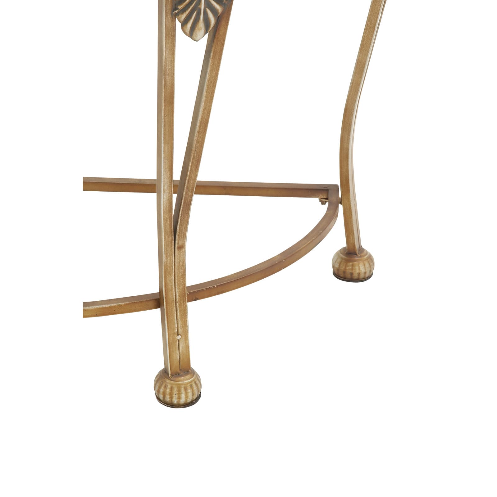 Gold Traditional Metal Console Table, 33" x 41"