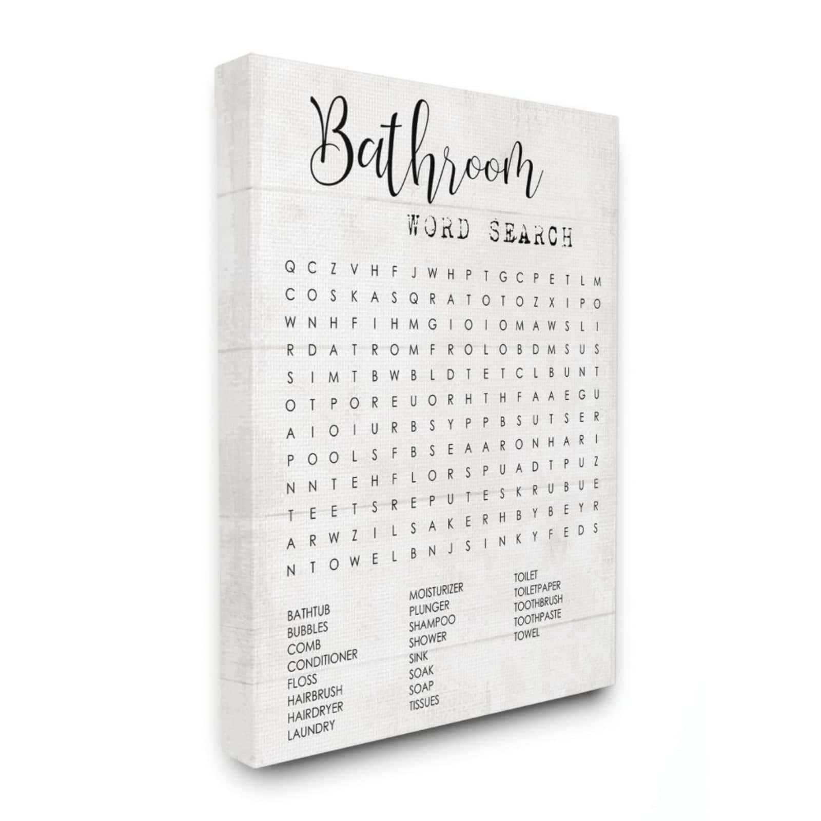 Stupell Industries Bathroom Word Search Wall Art