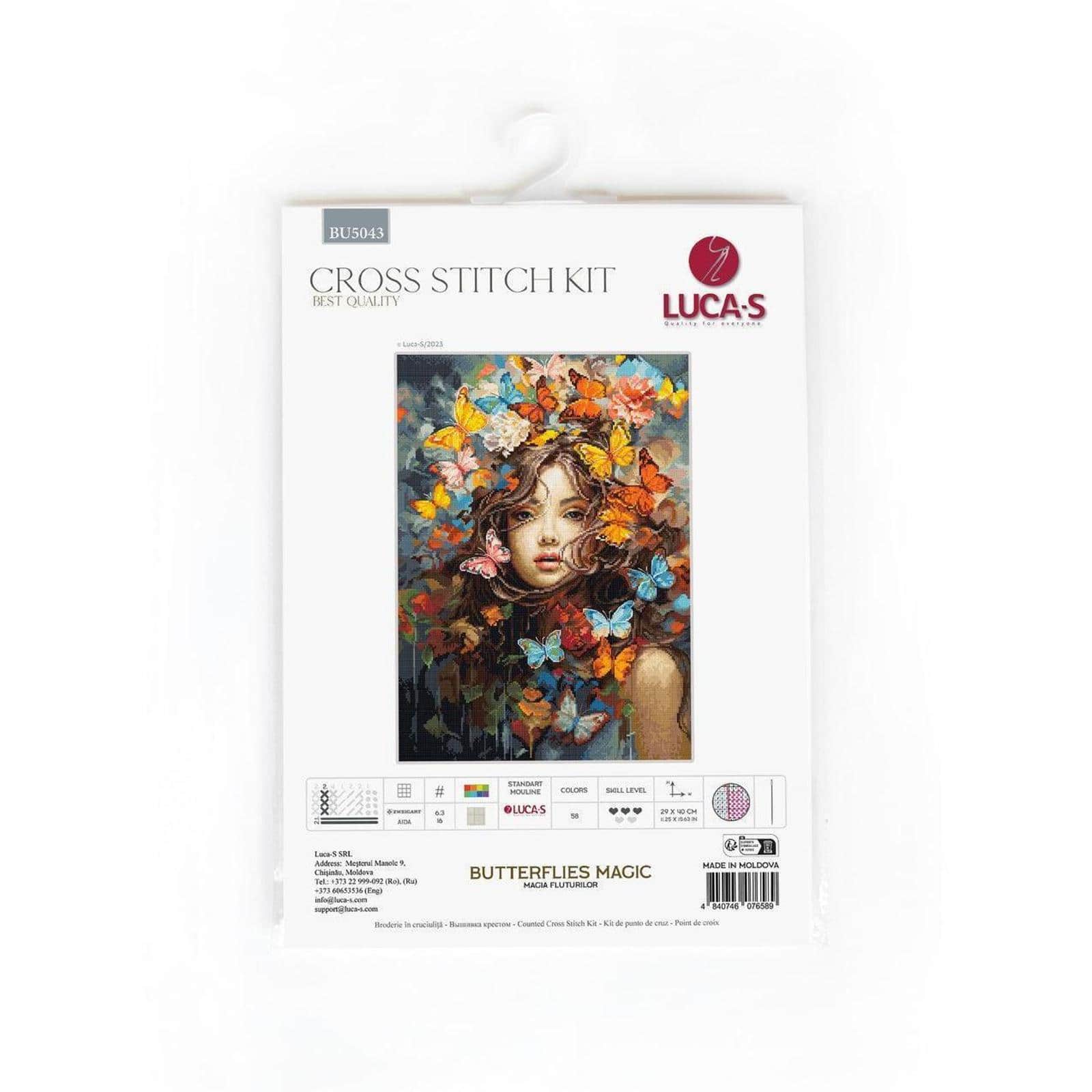 Luca-S Butterflies Magic Counted Cross Stitch Kit
