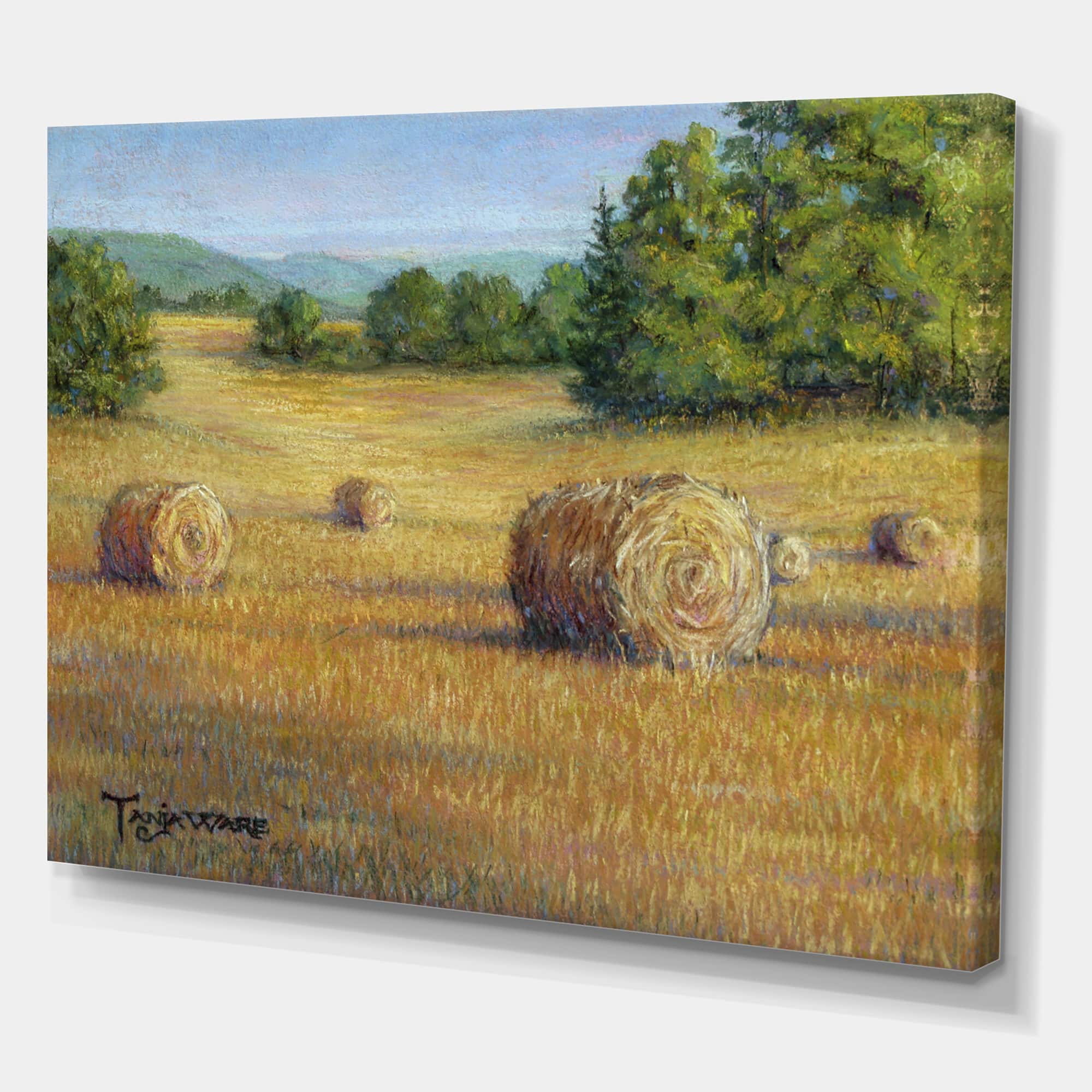 Designart - South Of France Hay Bales - Farmhouse Premium Canvas Wall Art