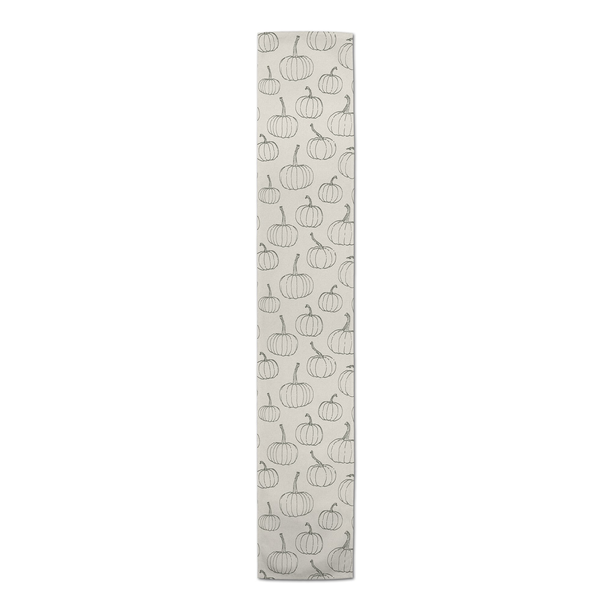 72'' White Pumpkin Pattern Cotton Twill Runner