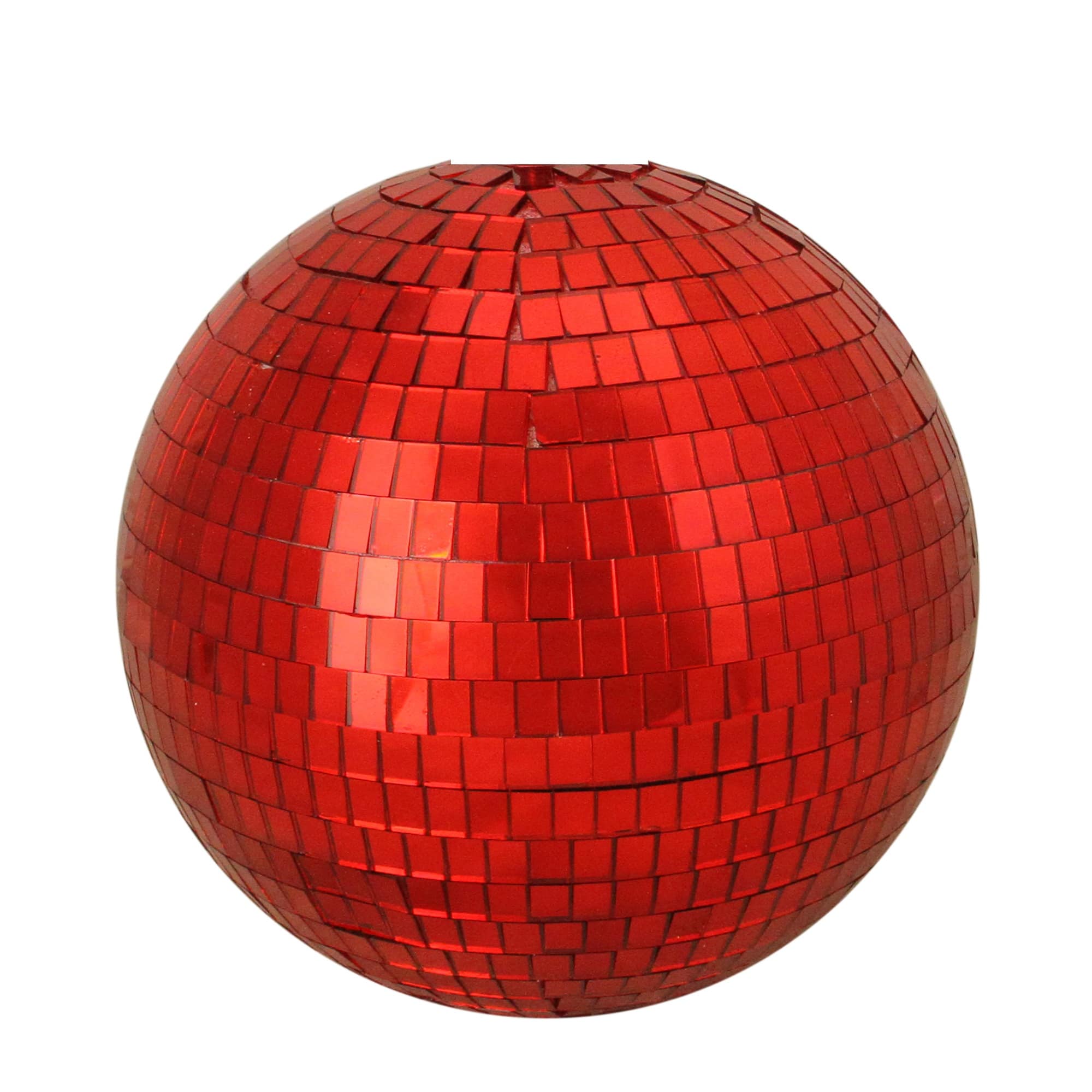 8" Shiny Red Hot Mirrored Disco Glass Christmas Ball Ornament