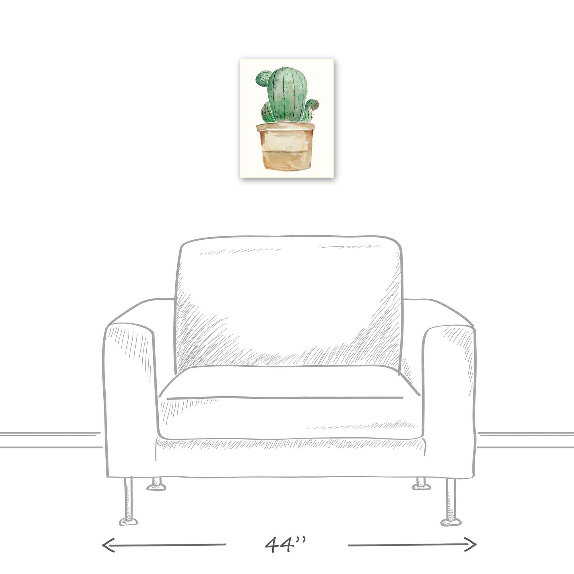Little Potted Cactus 11" x 14" Canvas Wall Art