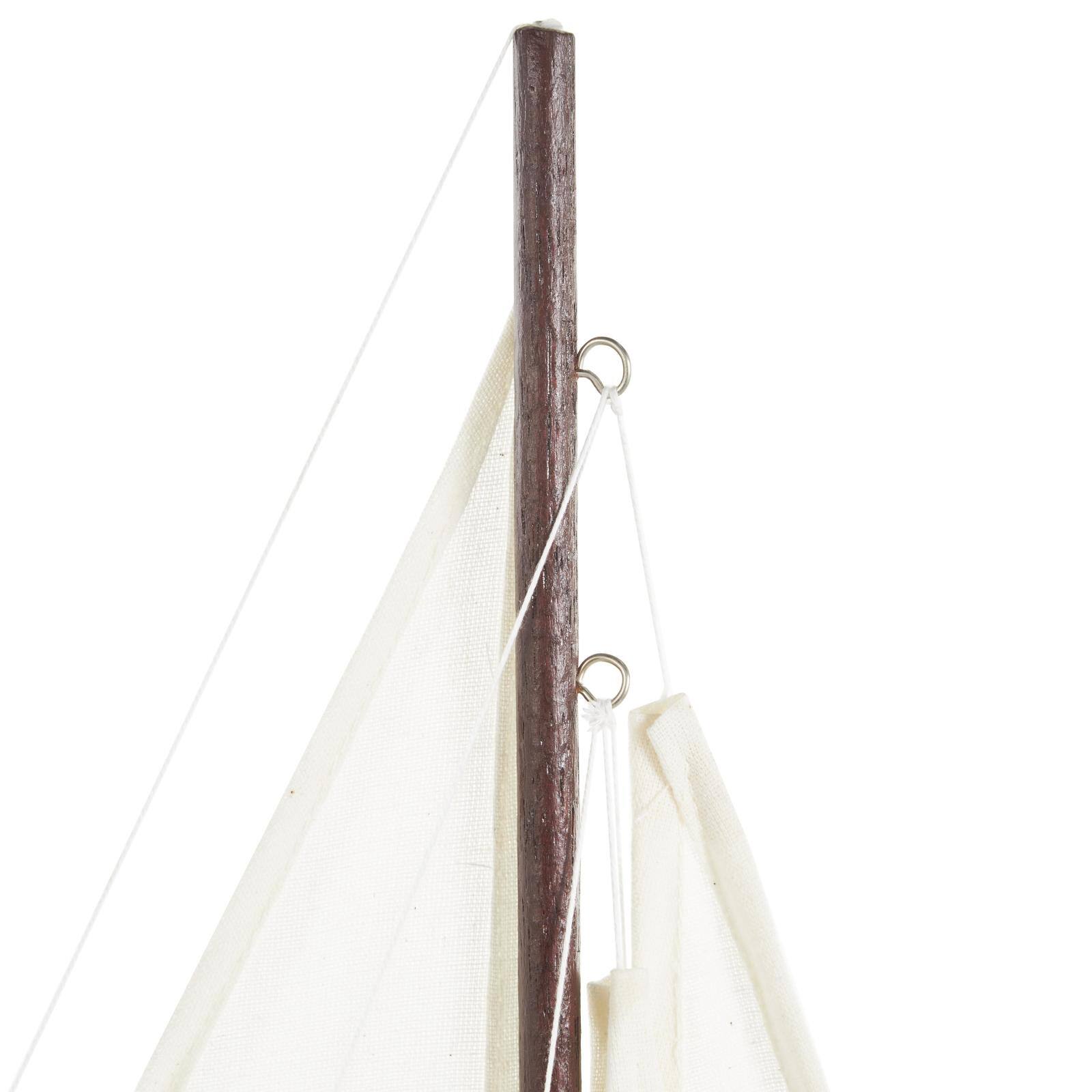 21" White Distressed Sail Boat Sculpture
