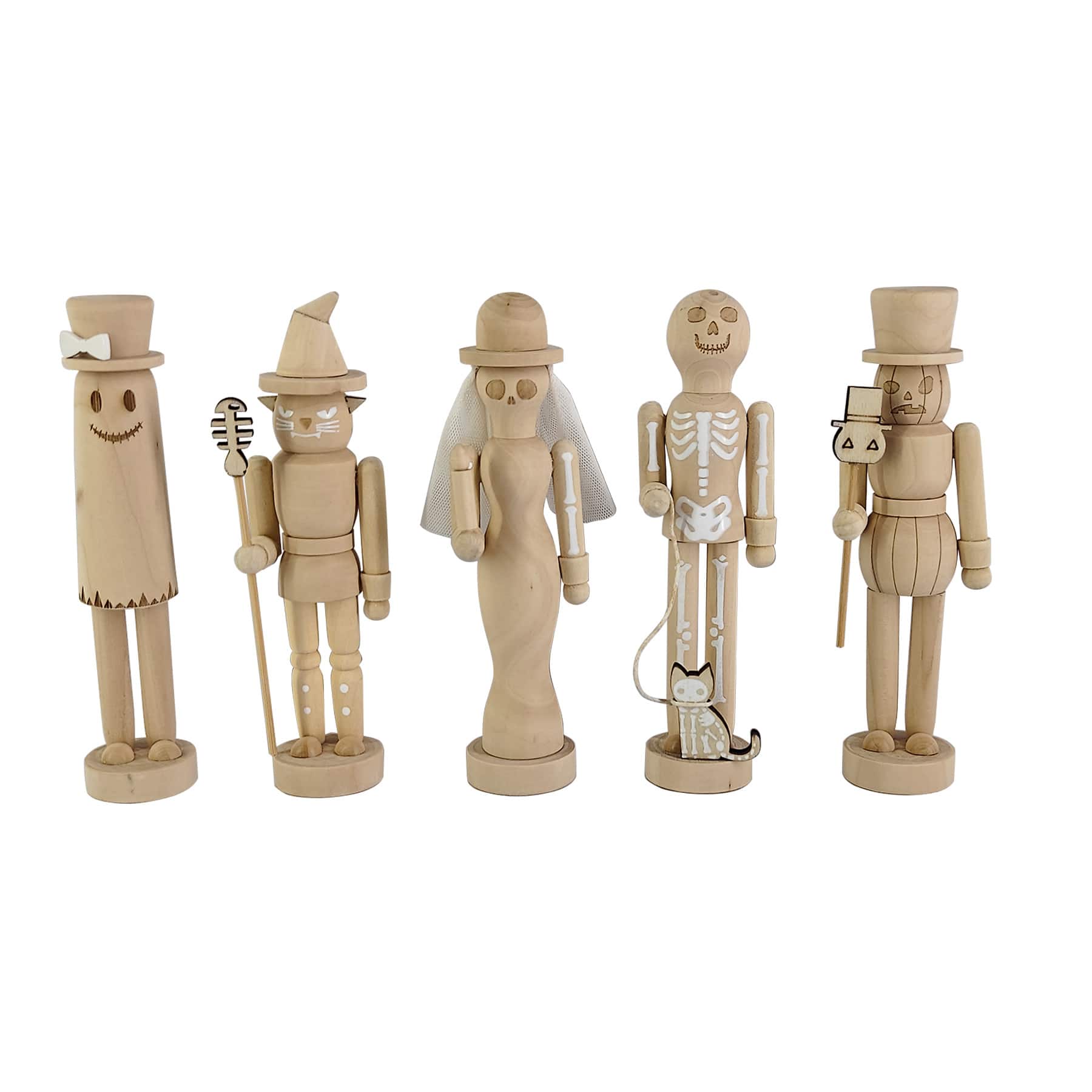 6" Halloween Icons DIY Wood Nutcracker Set by Make Market®