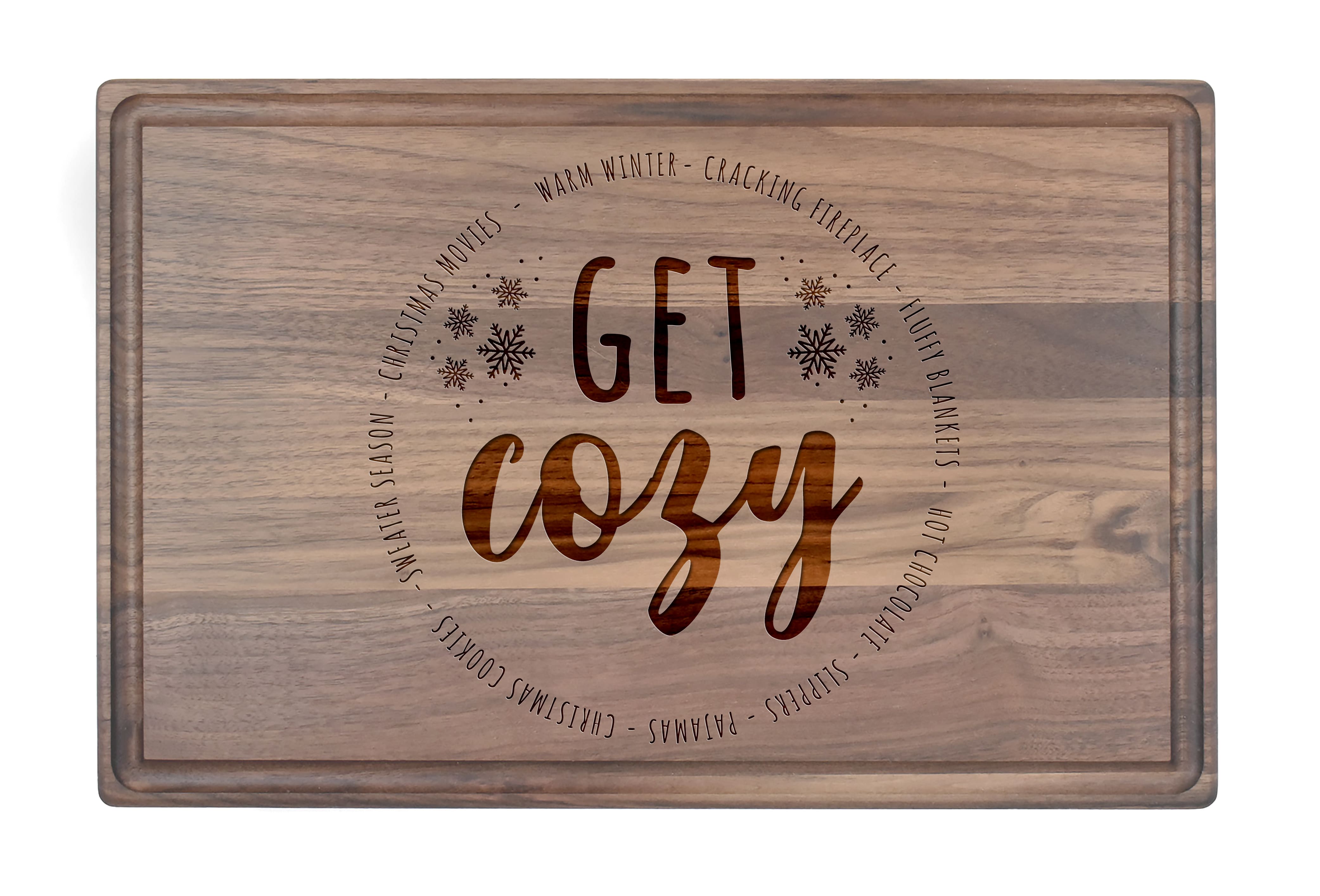 17" x 11" Get Cozy Walnut Cutting Board