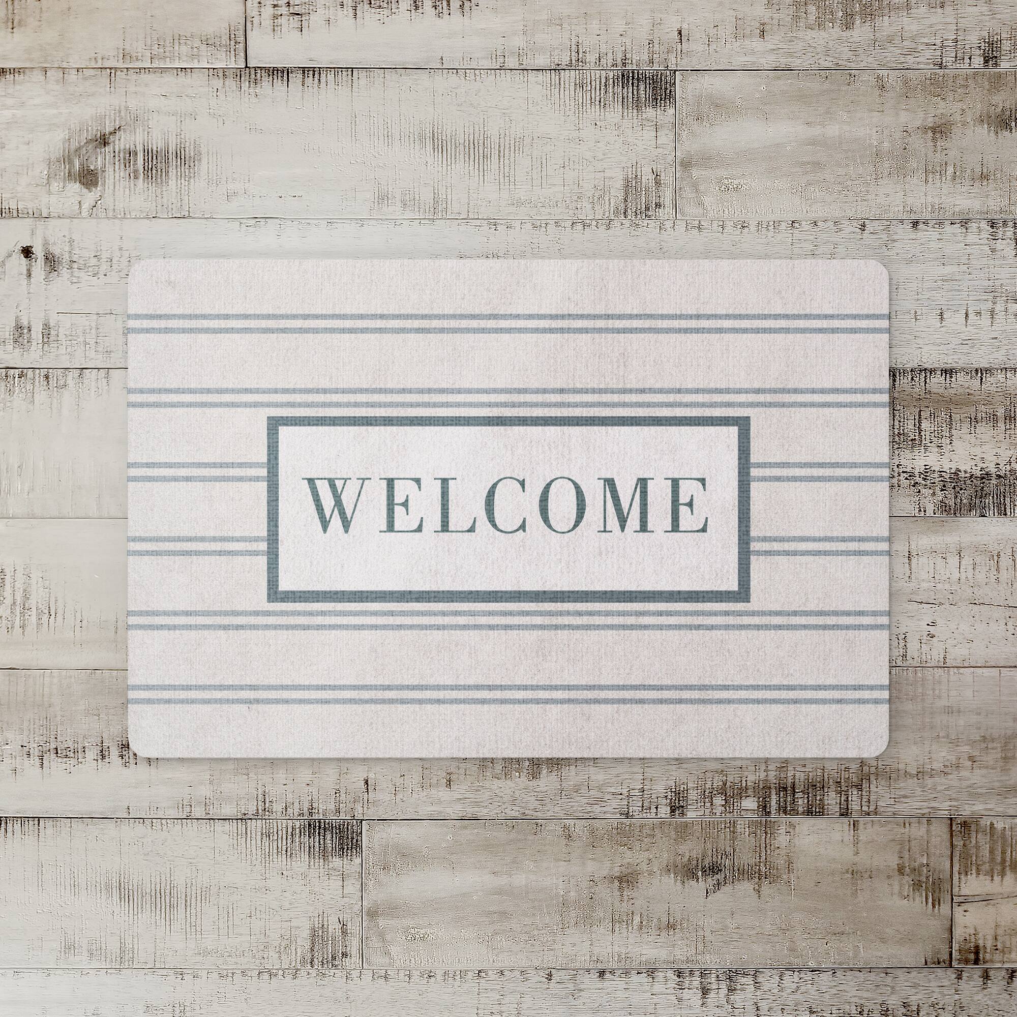 Welcome Stripe Floor Mat