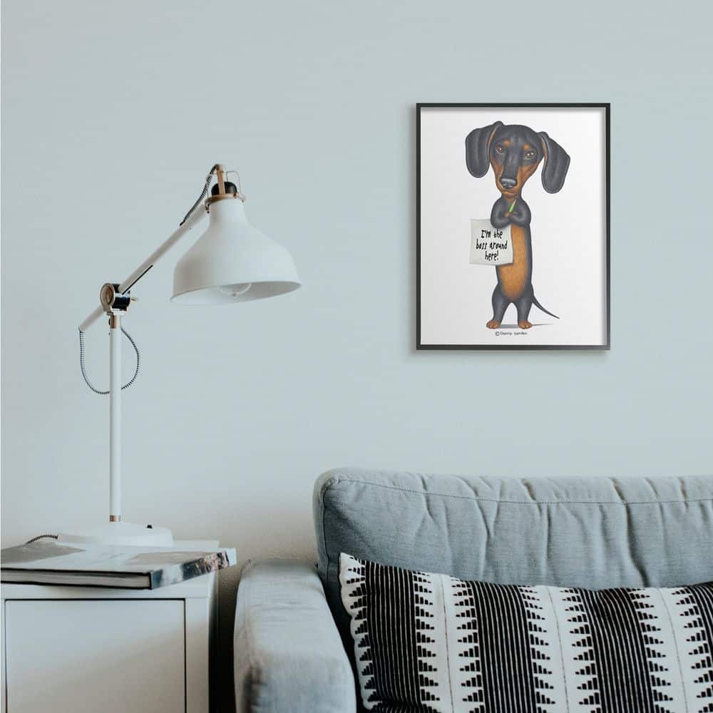 Stupell Industries Dachshund 'I'm The Boss' Fun Family Pet Phrase Framed Wall Art