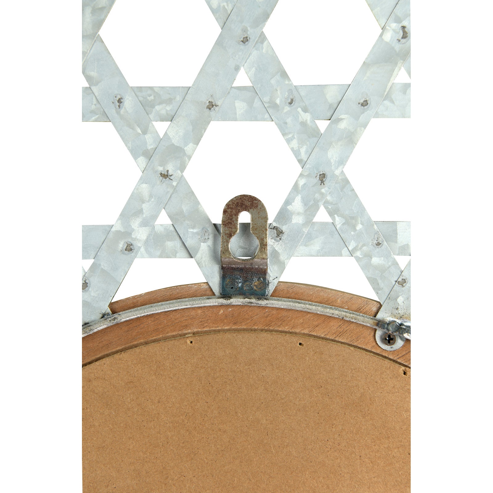 Hello Honey® 23" Silver Metal & Wood Wall Mirror