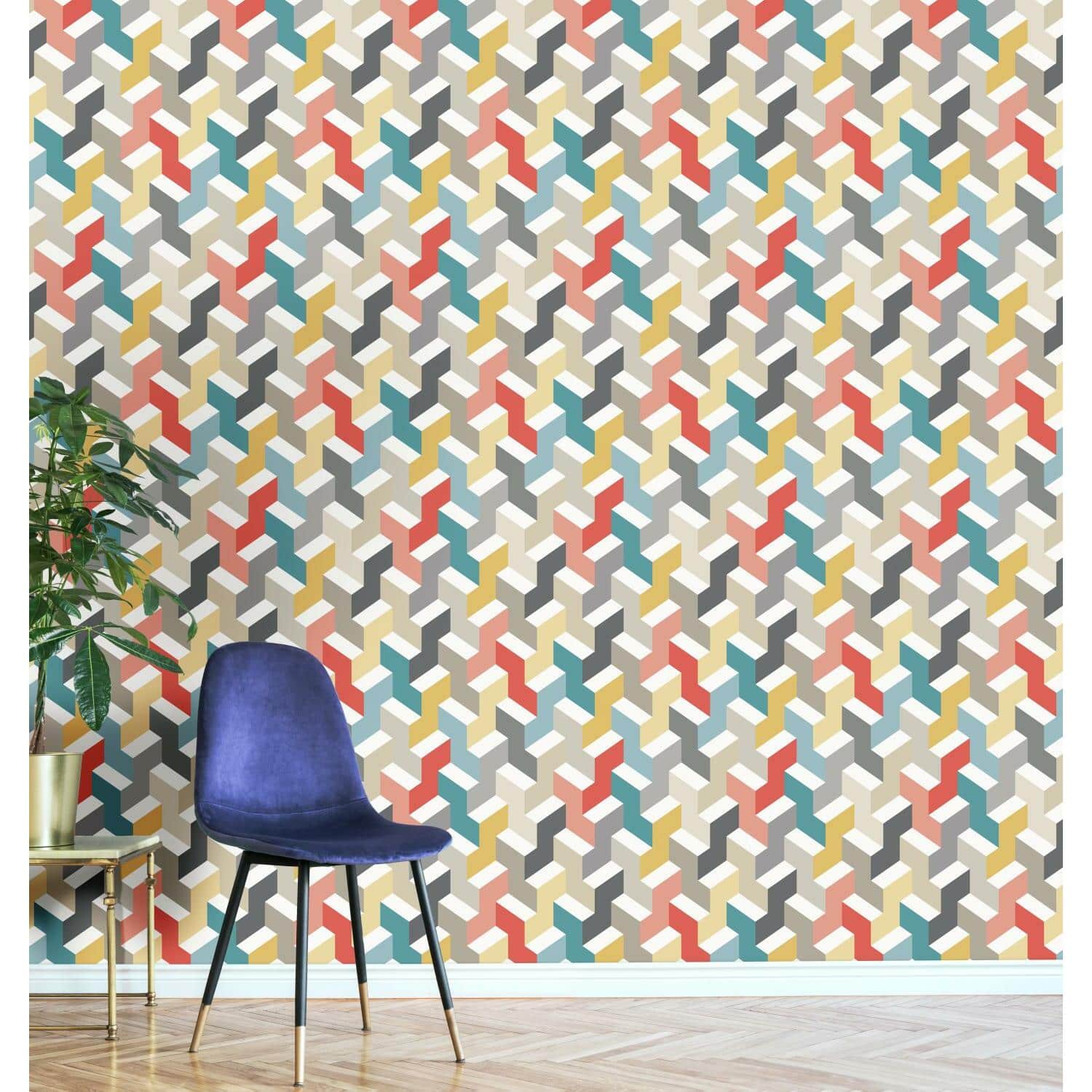 RoomMates 3D Steps Peel & Stick Wallpaper