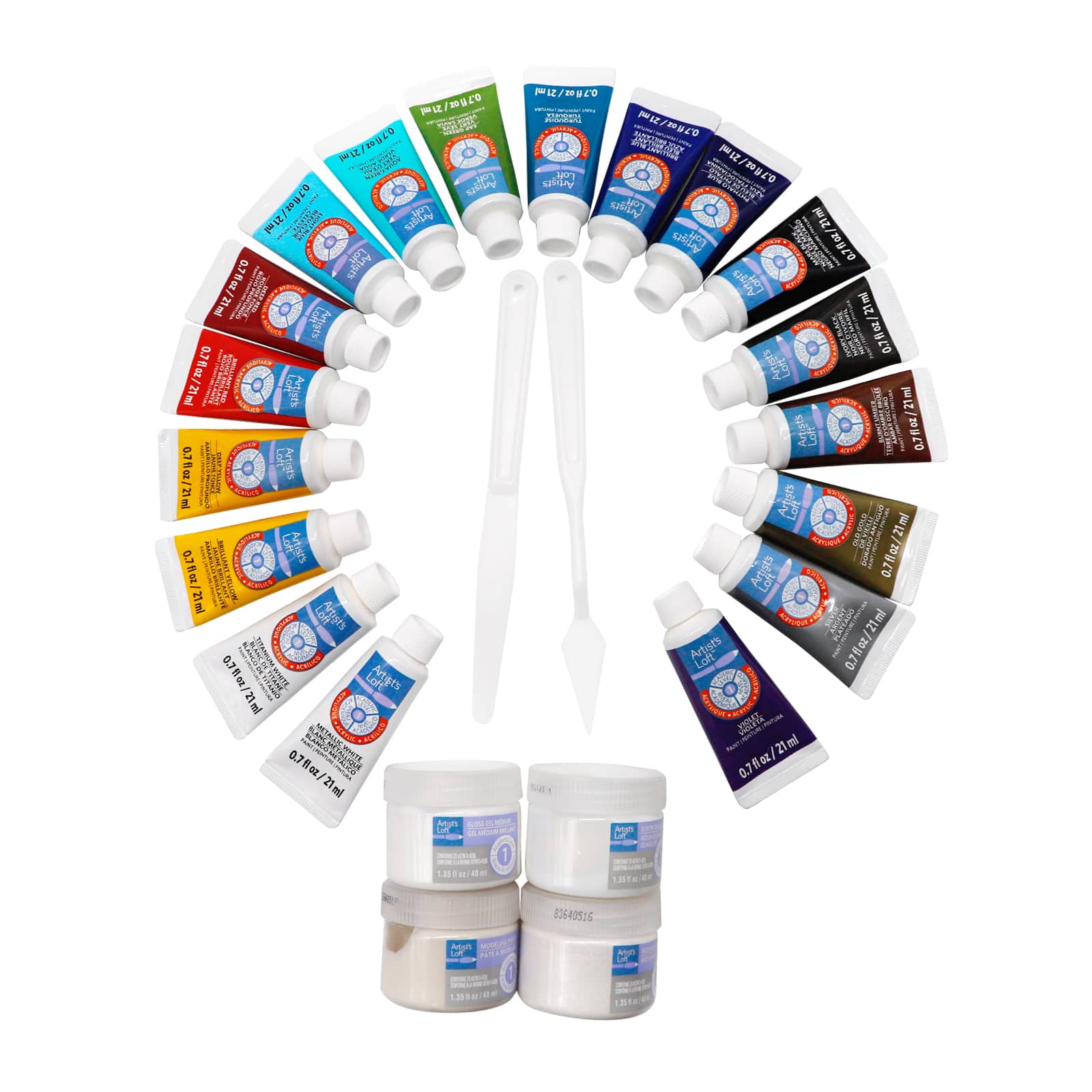 12 Pack: 24 Piece Acrylic Paint & Mediums Set By Artist's Loft™